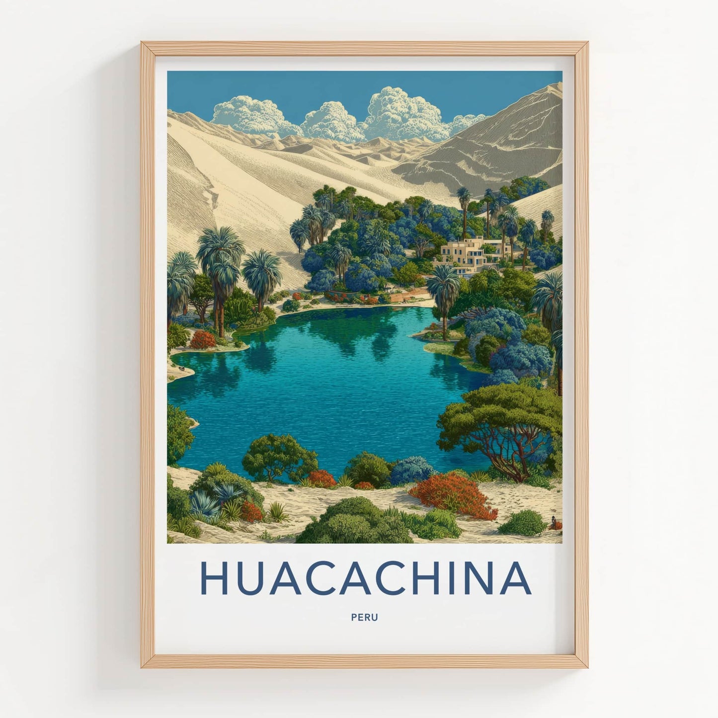 Huacachina Poster - Peru Wall Art Desert Oasis Home Decor