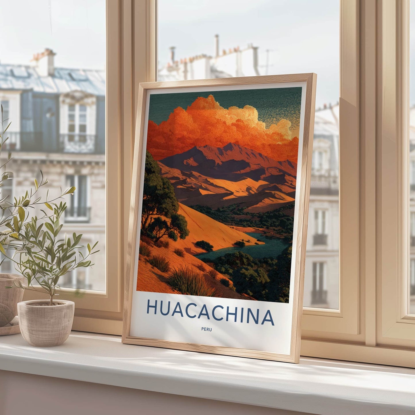 Huacachina Poster - Peru Wall Art - Desert Oasis Lagoon Home Decor