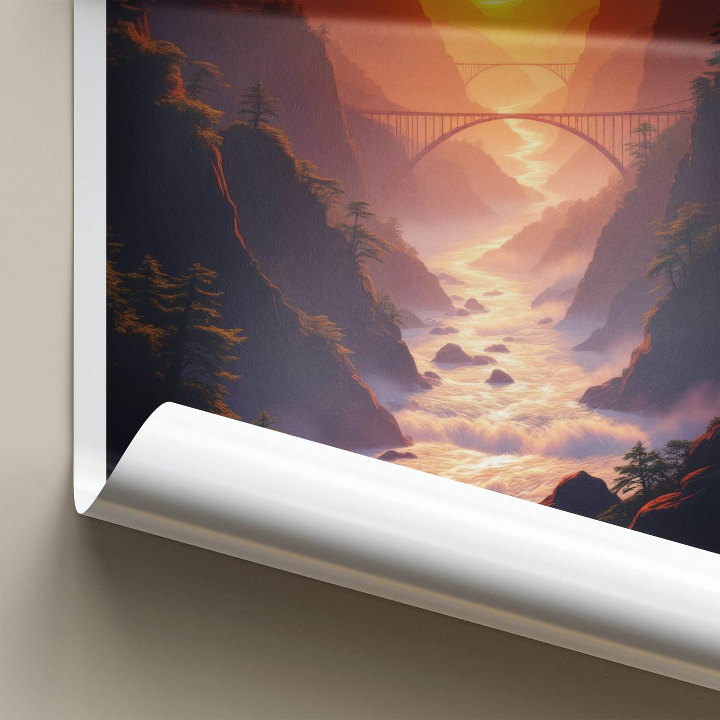 Hualien Poster - Taiwan Framed Art - Sunset Mountain River Gallery Art