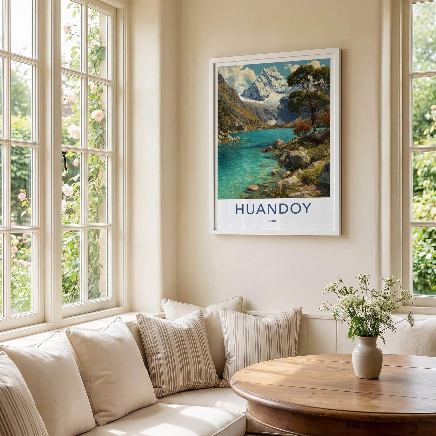 Huandoy Poster - Peru Art Print - Glacial Lake Mountain Home Decor