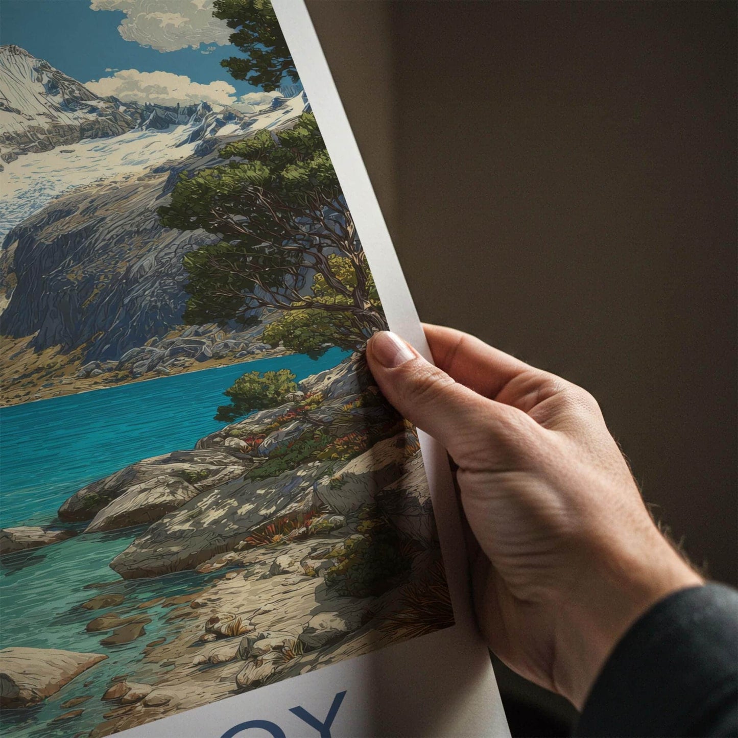 Huandoy Poster - Peru Travel Art - Azure Waters Mountains Home Decor