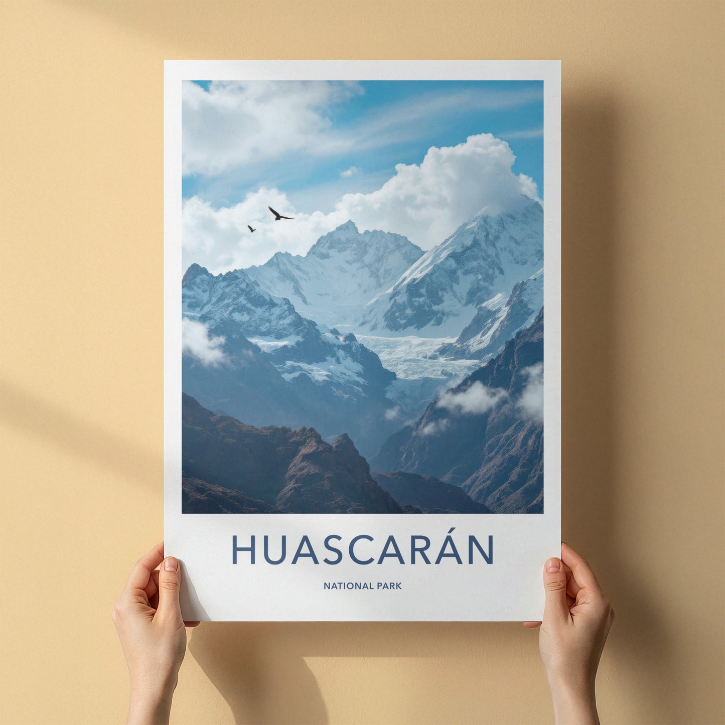 Huascaran National Park Poster - Peru Wall Art - Soaring Birds Glacier Gift