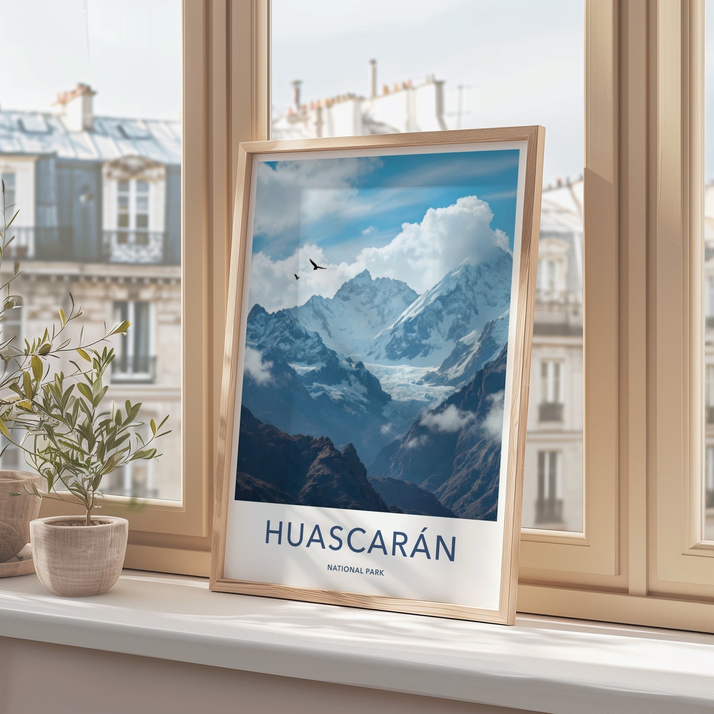 Huascaran National Park Poster - Peru Wall Art - Soaring Birds Glacier Gift