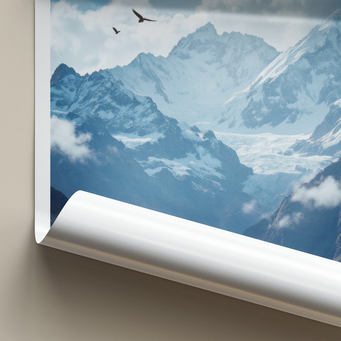 Huascaran National Park Poster - Peru Wall Art - Soaring Birds Glacier Gift