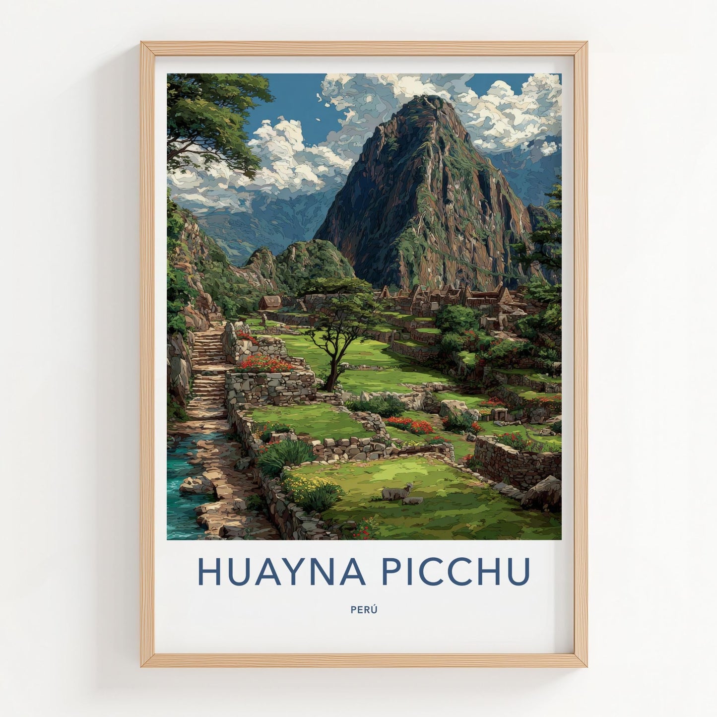 Huayna Picchu Poster - Peru Travel Art - Ancient Mountain Terraces Home Decor