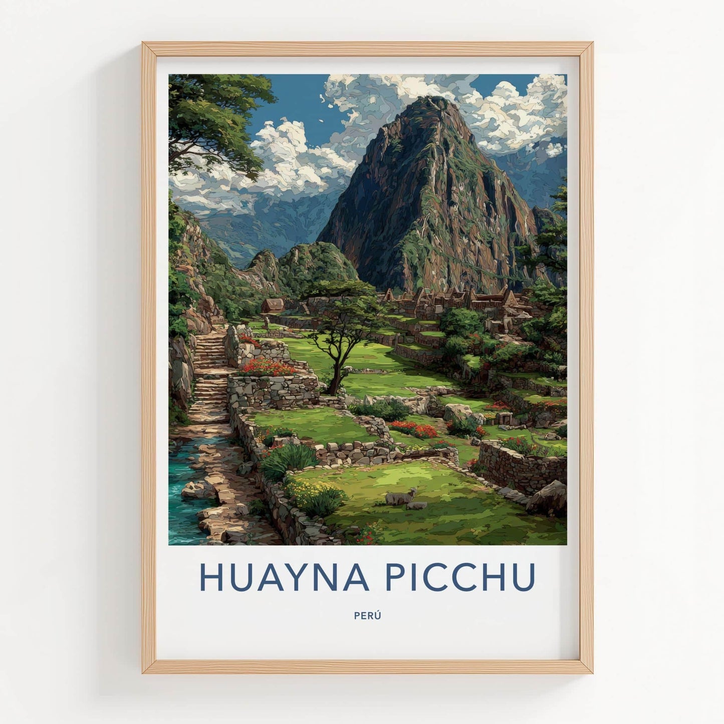 Huayna Picchu Poster - Peru Travel Art - Ancient Mountain Terraces Home Decor
