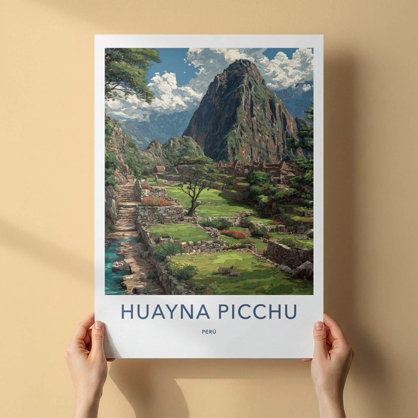 Huayna Picchu Poster - Peru Travel Art - Ancient Mountain Terraces Home Decor