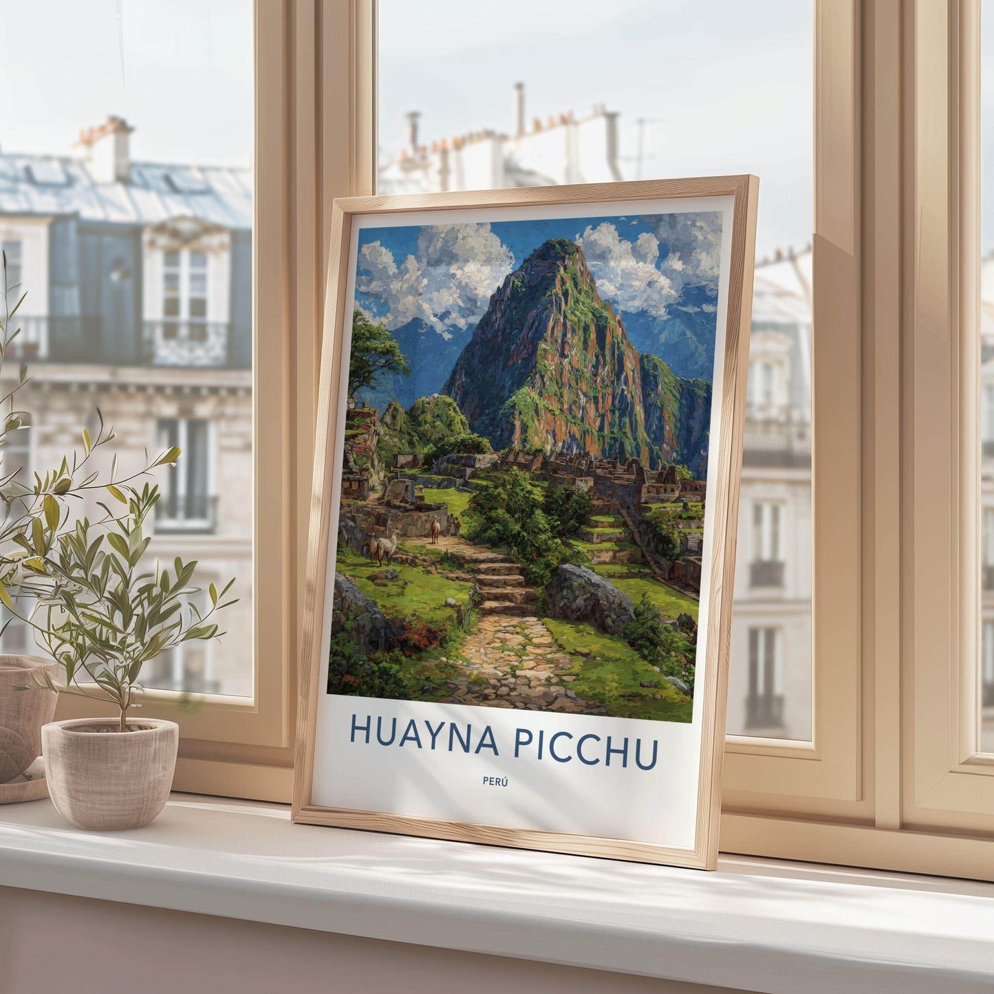 Huayna Picchu Poster - Peru Travel Art - Inca Ruins Mountain Home Decor