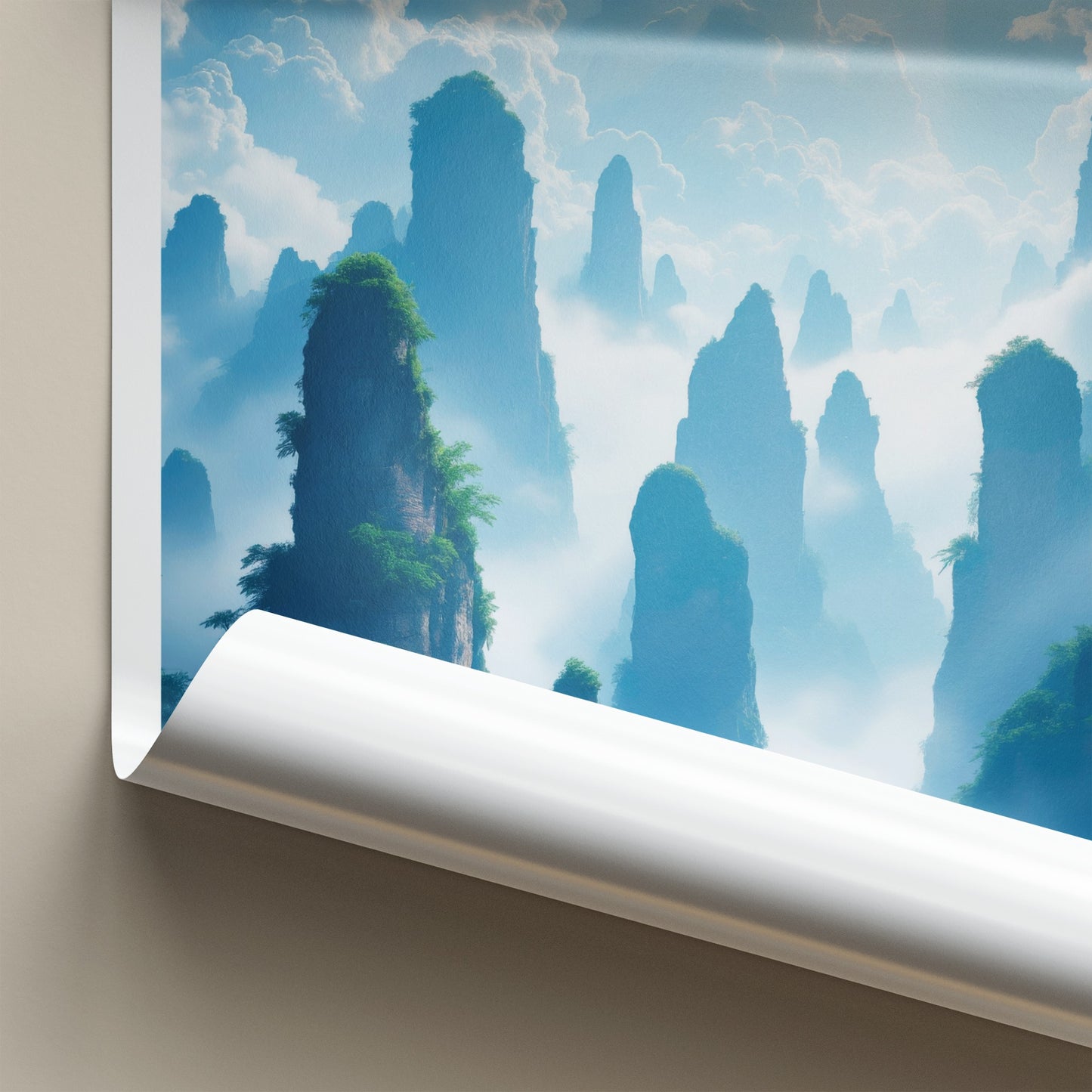 Hunan Poster - China Travel Art - Misty Karst Peaks Home Decor