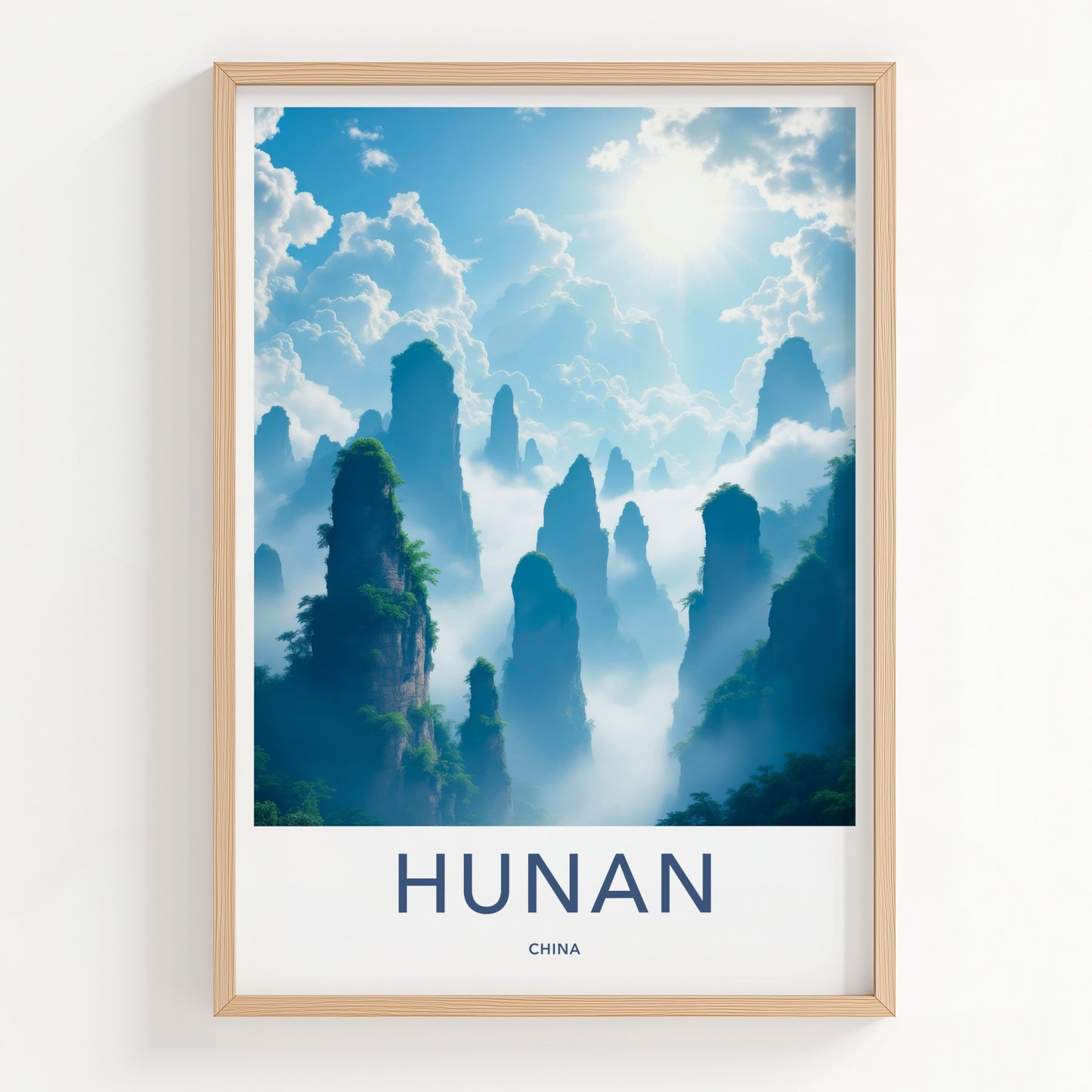Hunan Poster - China Travel Art - Misty Karst Peaks Home Decor