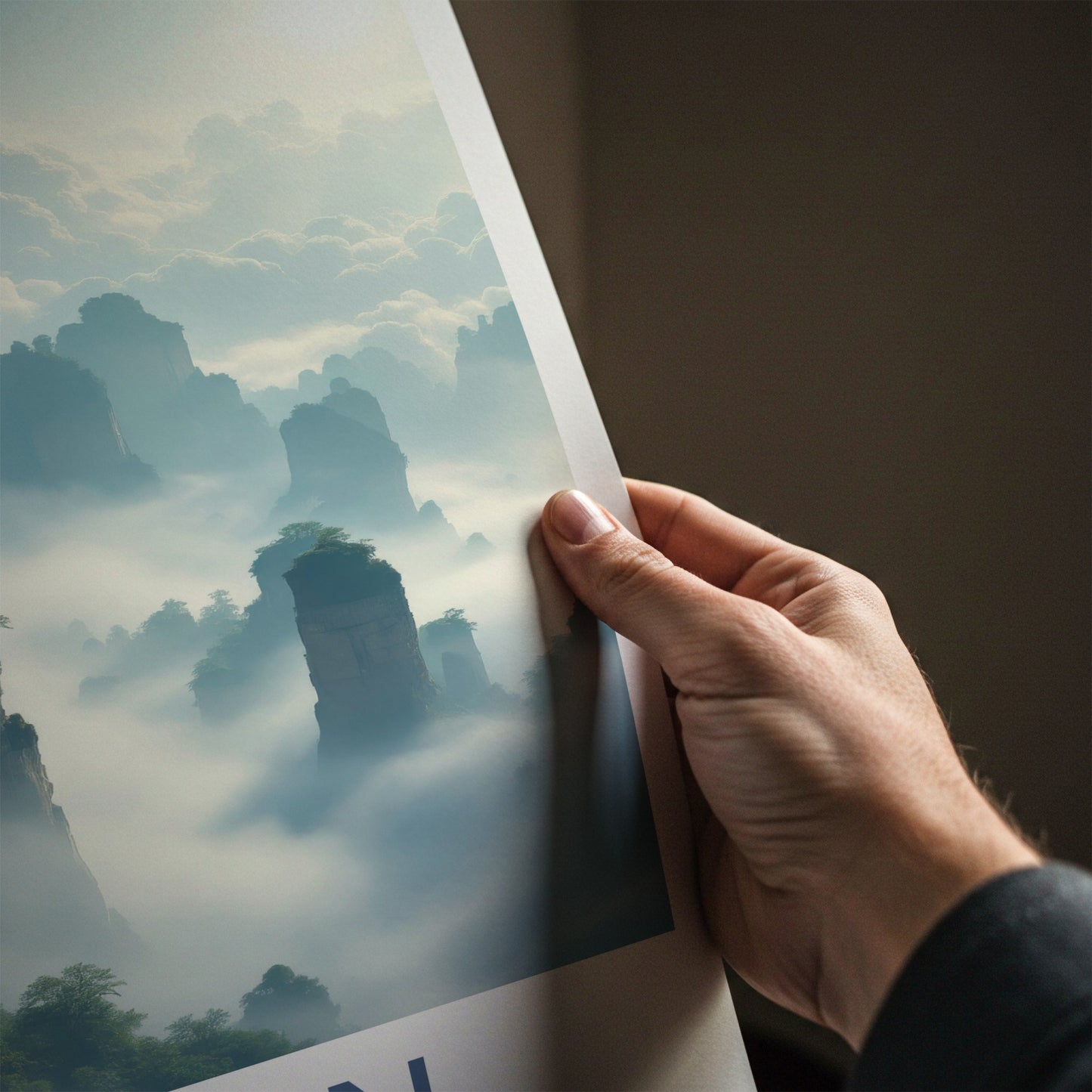 Hunan Poster - China Travel Art - Misty Mountain Peaks Wall Decor
