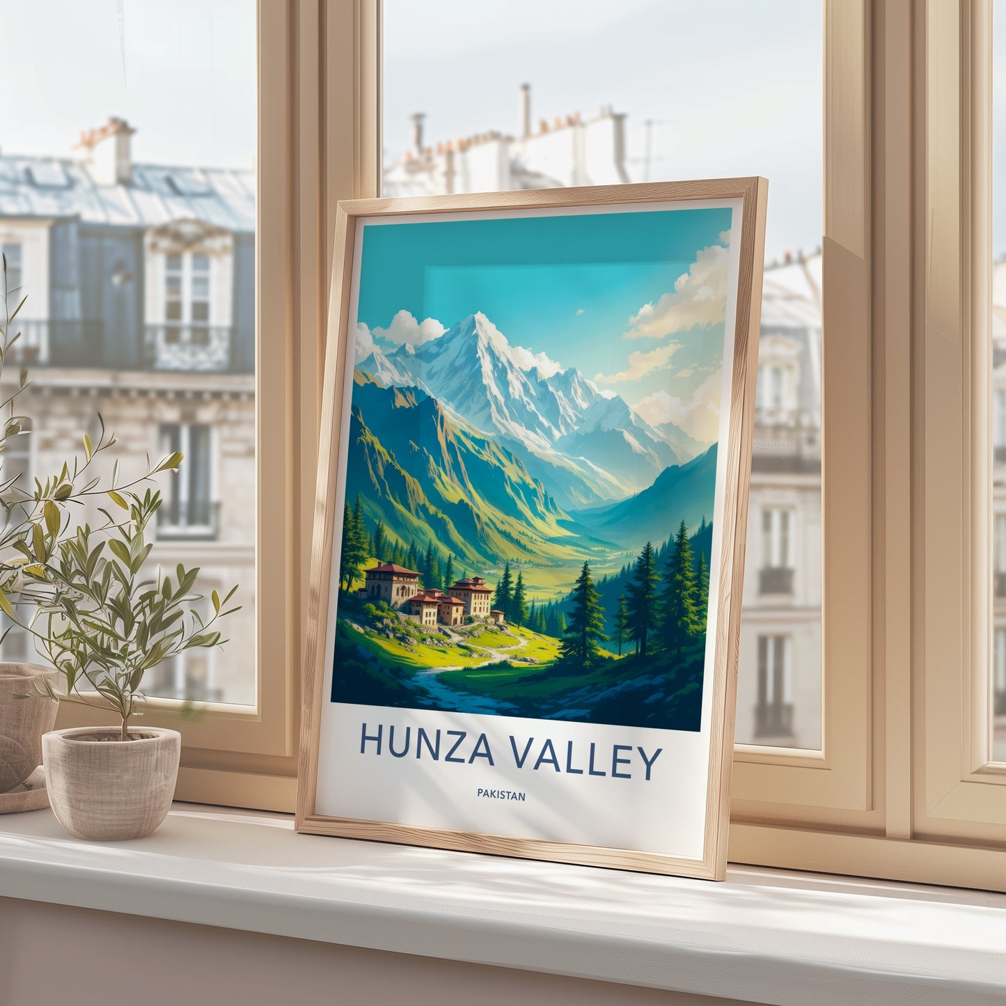 Hunza Valley Poster - Pakistan Travel Art - Majestic Mountain Village Home Decor