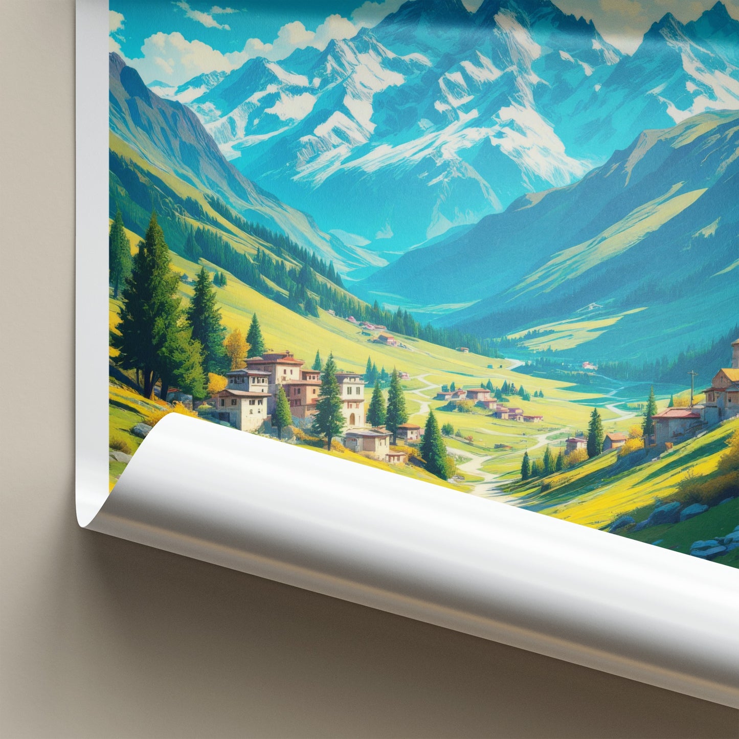 Hunza Valley Poster - Pakistan Travel Art - Mountain Village Road Home Decor
