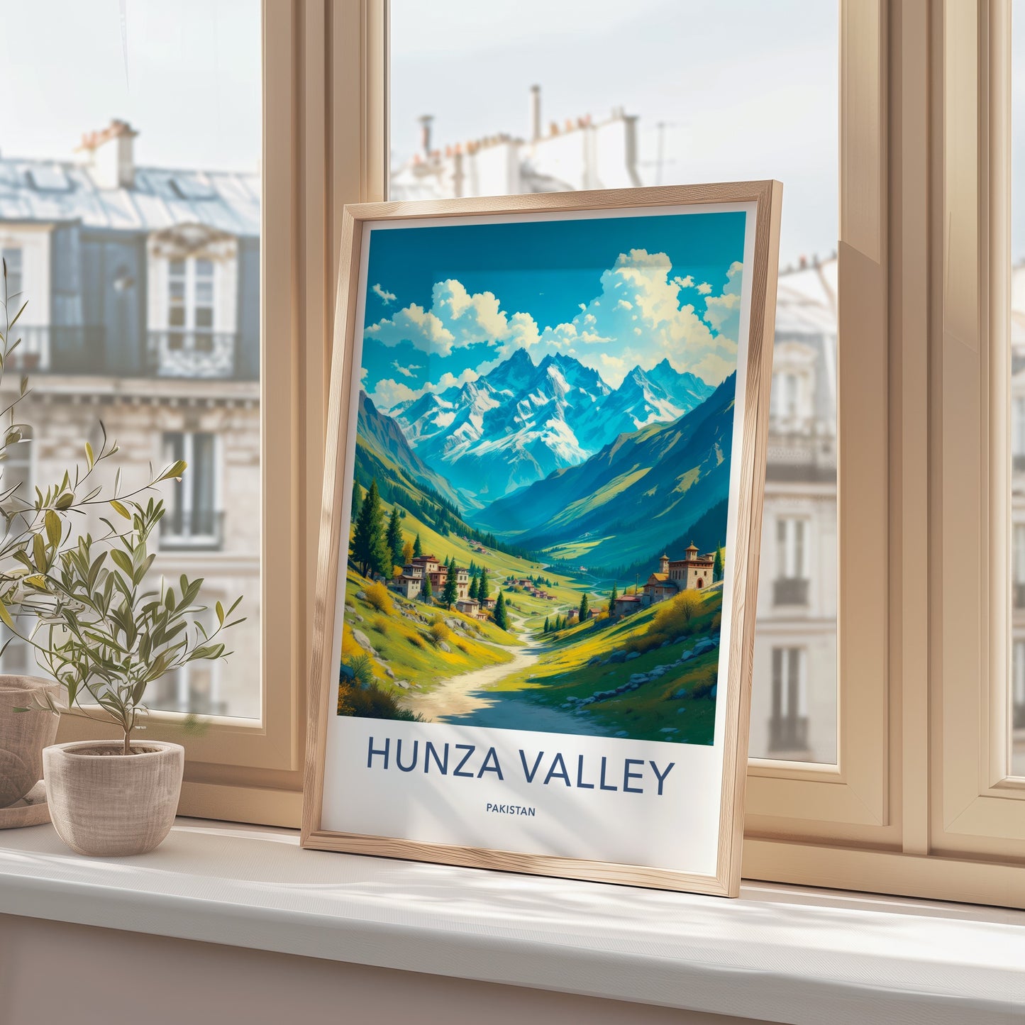 Hunza Valley Poster - Pakistan Travel Art - Mountain Village Road Home Decor