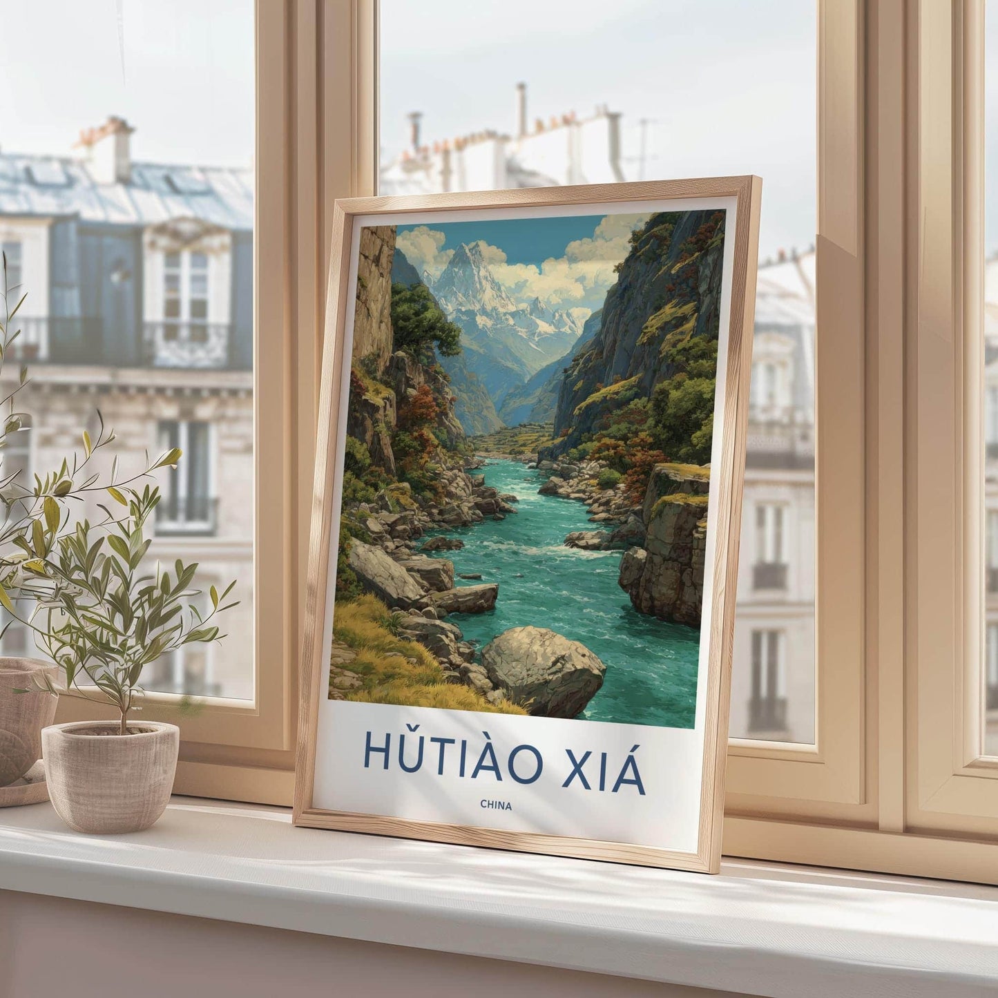 Hutiao Xia Poster - China Travel Art - Mountain River Gorge Home Decor