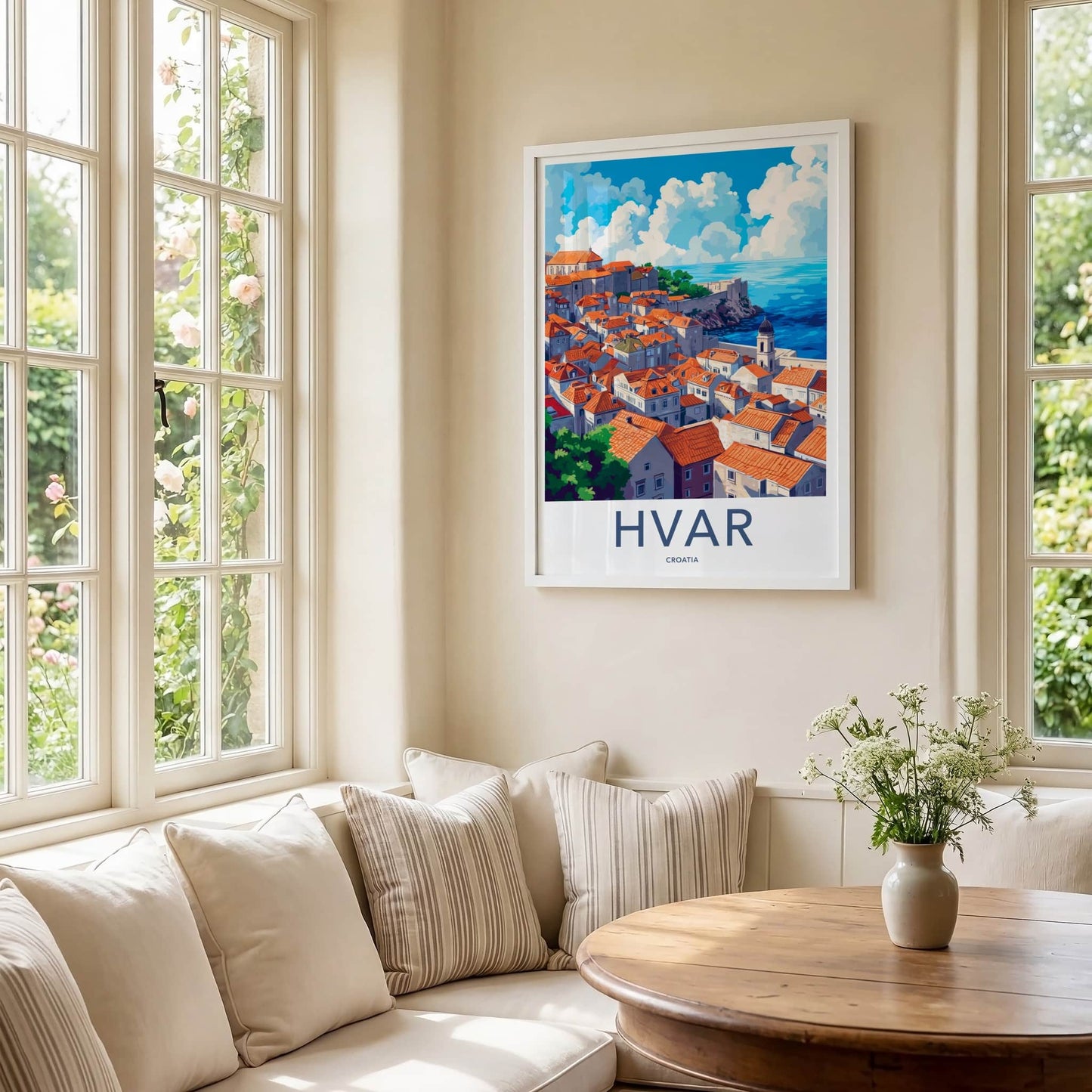 Hvar Poster - Croatia Travel Art - Historic City View Home Decor