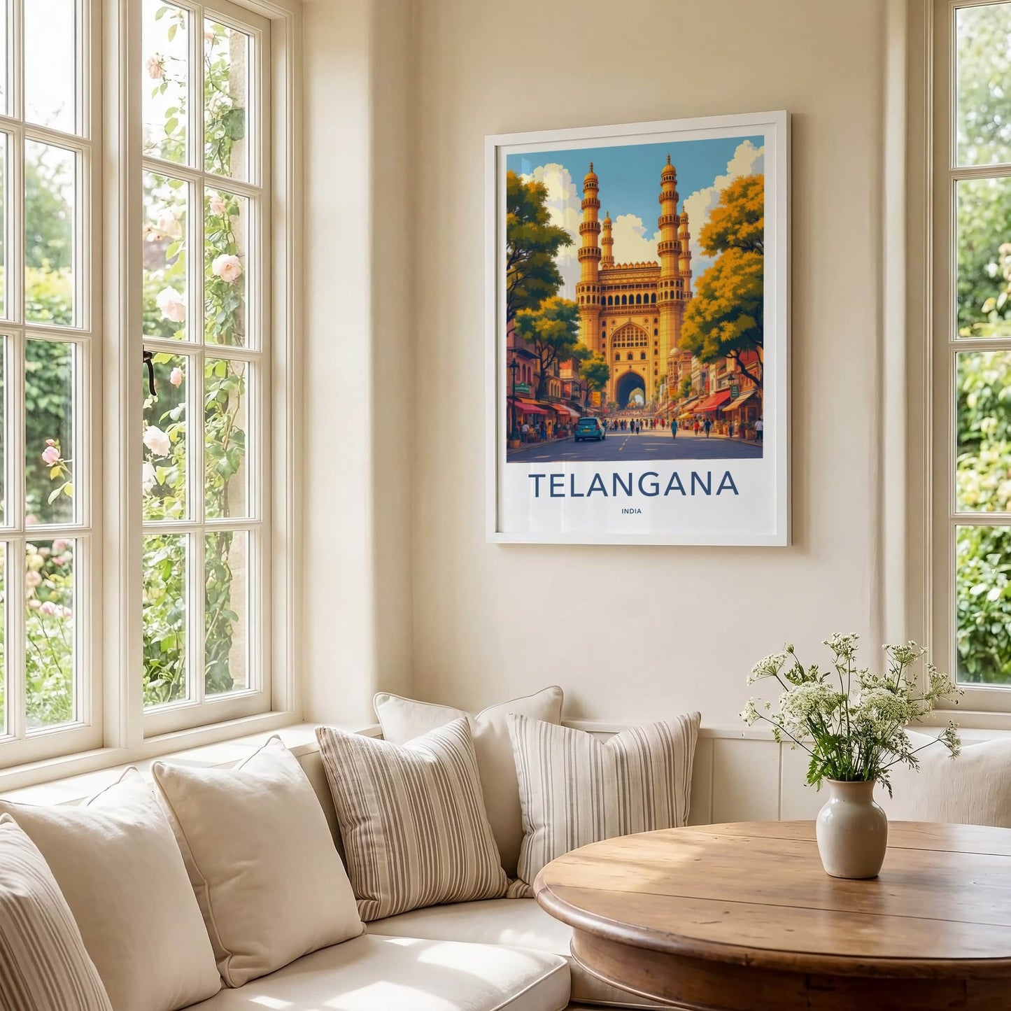 Hyderabad Charminar Poster - India Travel Print - Telangana Grand Archway Street Wall Decor