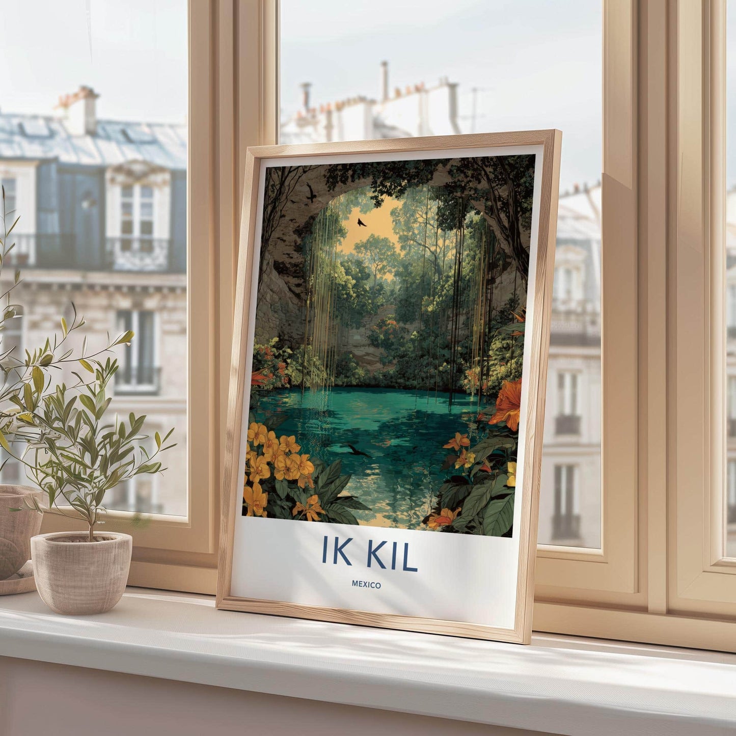 IK KIL Poster - Mexico Art Print - Hanging Vines Cenote Gallery Art