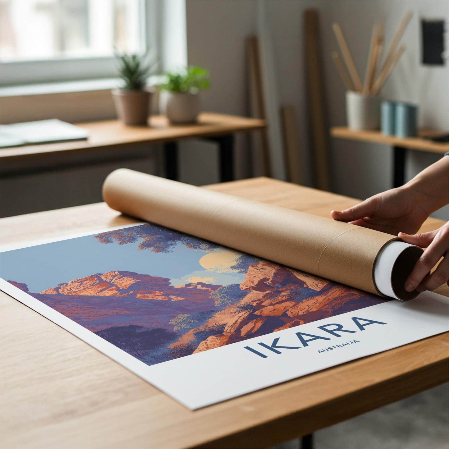 Ikara Poster - Australia Travel Art - Vibrant Canyon Landscape Wall Decor