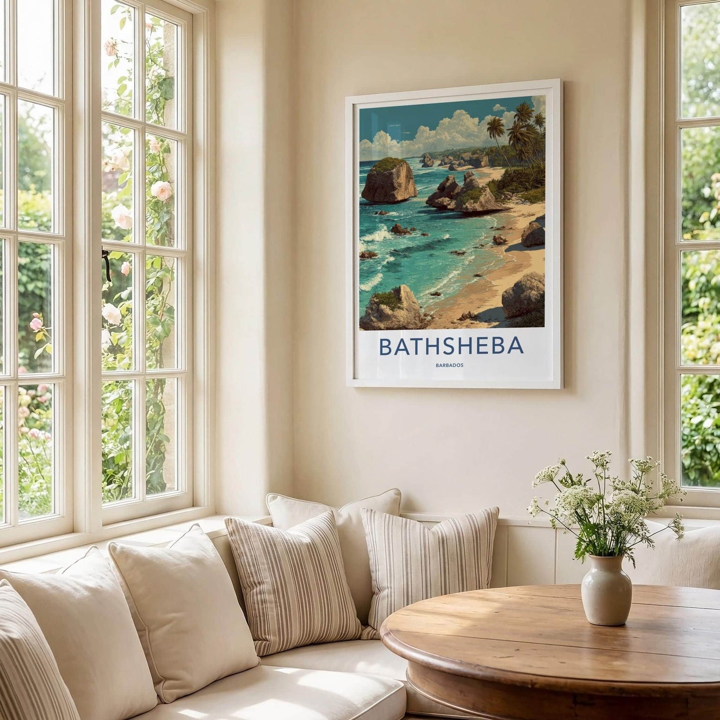 Bathsheba Poster - Barbados Travel Art - Dramatic Rock Formations Wall Decor