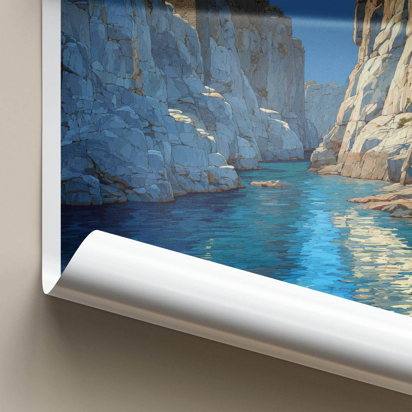 Bhedaghat Poster - India Travel Art - Madhya Pradesh Moonlit Gorge Wall Decor