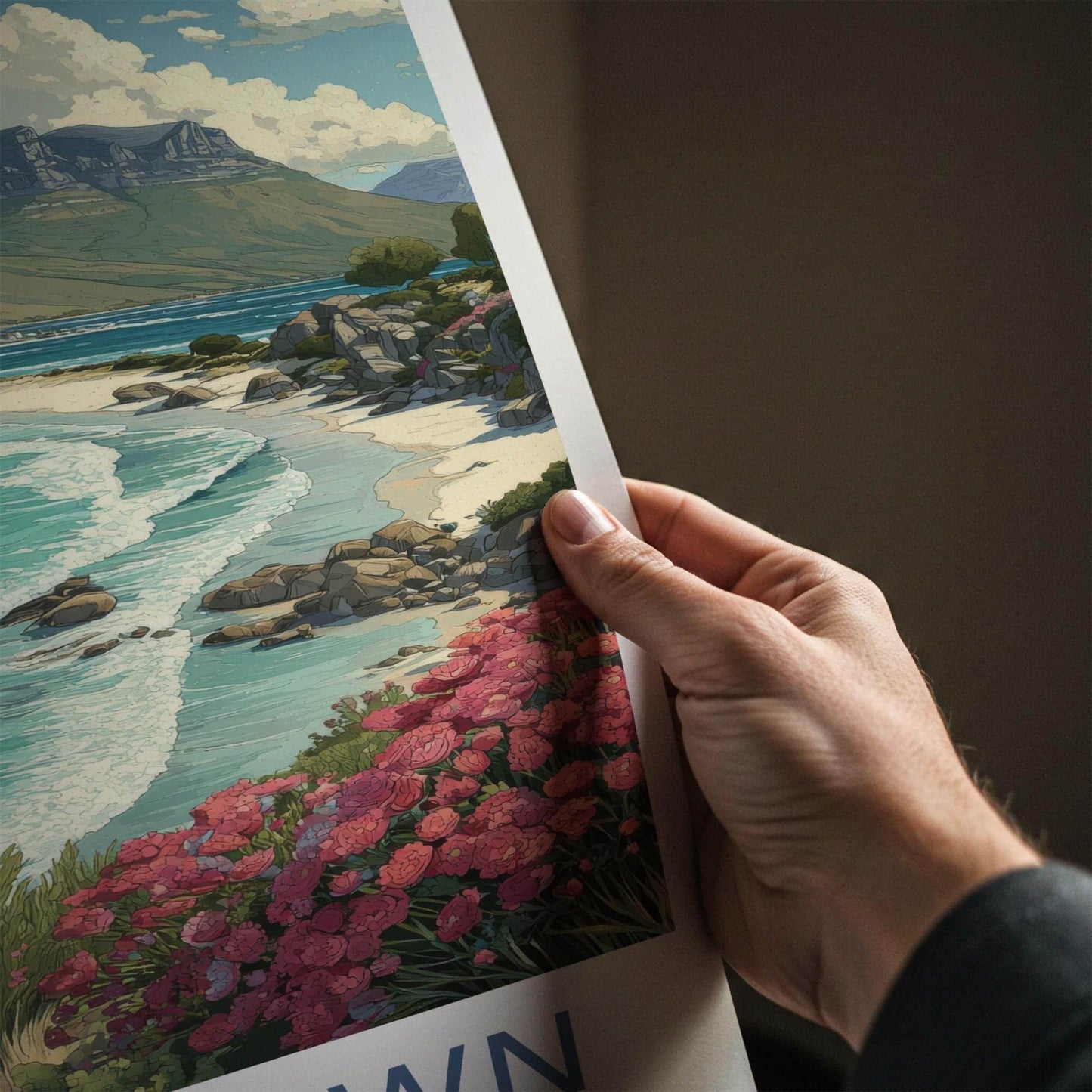 Cape Town Poster - South Africa Travel Print - Vibrant Floral Coast Wall Decor