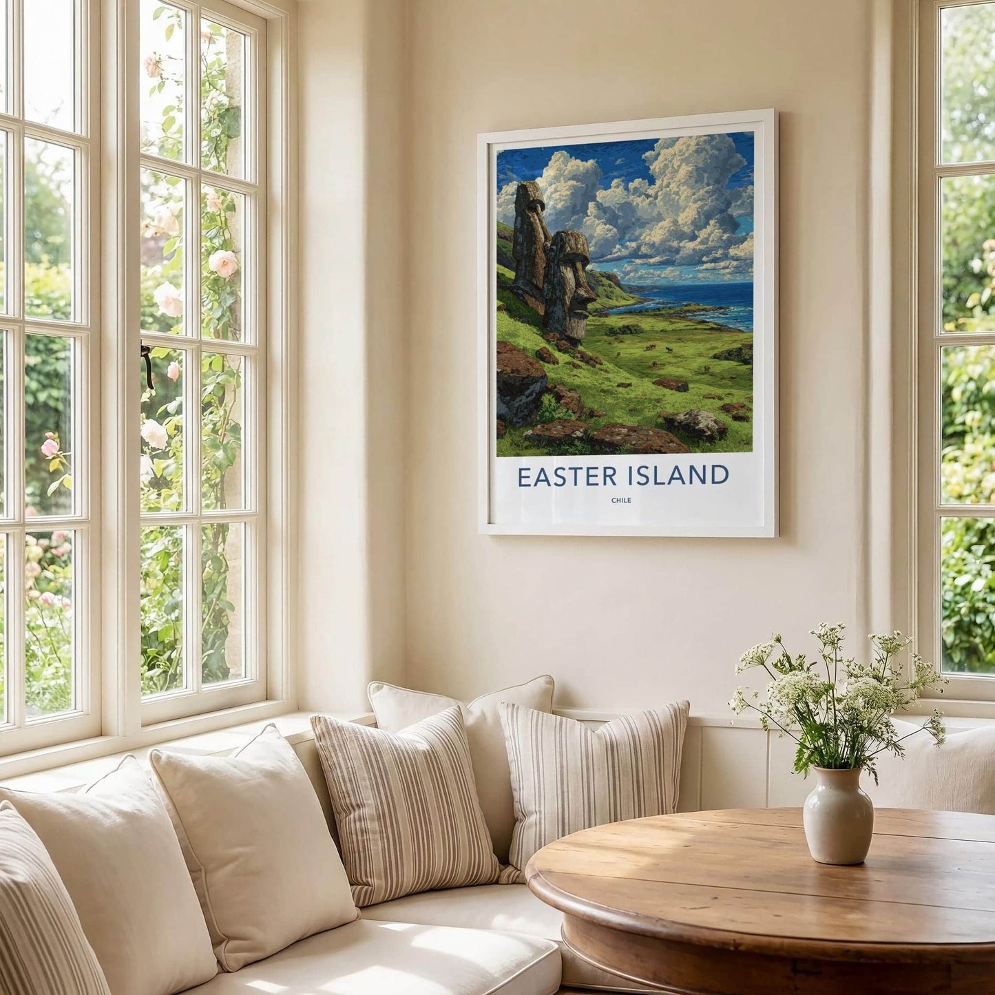 Easter Island Poster - Chile Travel Art - Ancient Moai Statues Home Decor