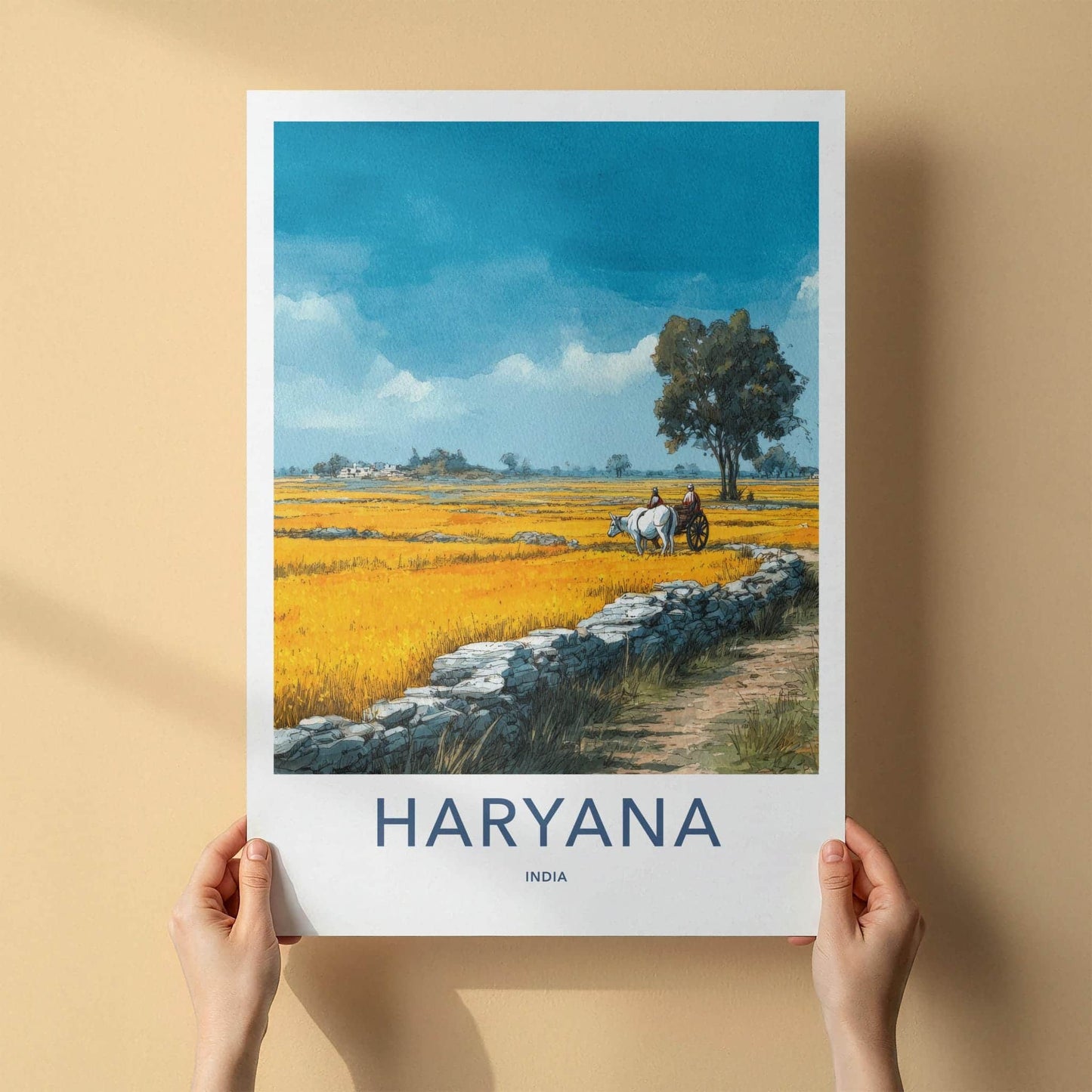Haryana Poster - India Travel Art - Haryana Golden Fields Wall Decor