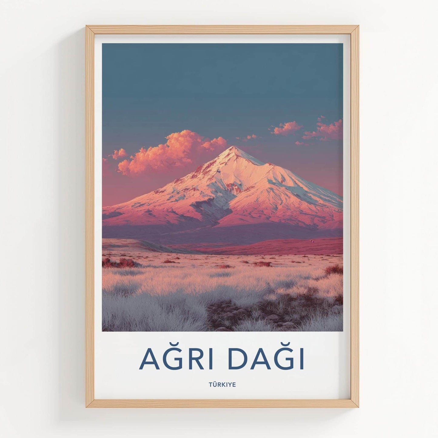 Agri Dagi Poster - Turkiye Travel Art - Vibrant Mountain Sunset Home Decor