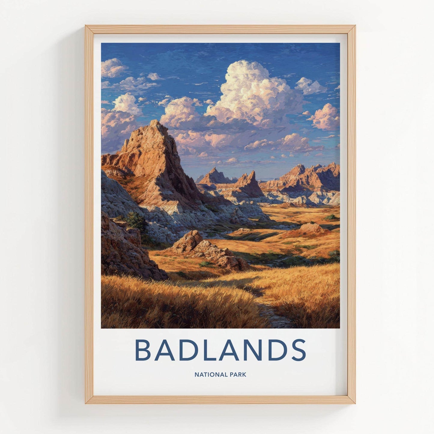 Badlands Poster - South Dakota Travel Print - Rugged Landscape Wall Decor