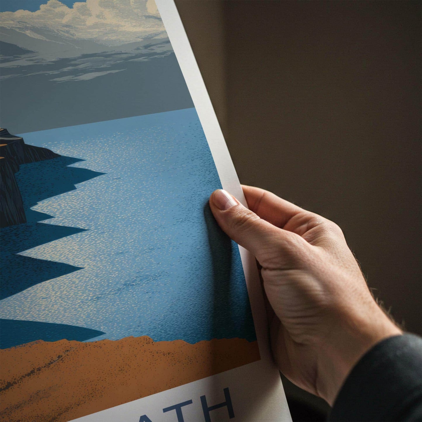 Cape Wrath Poster - Scotland Travel Art - rugged cliff lighthouse Home Decor