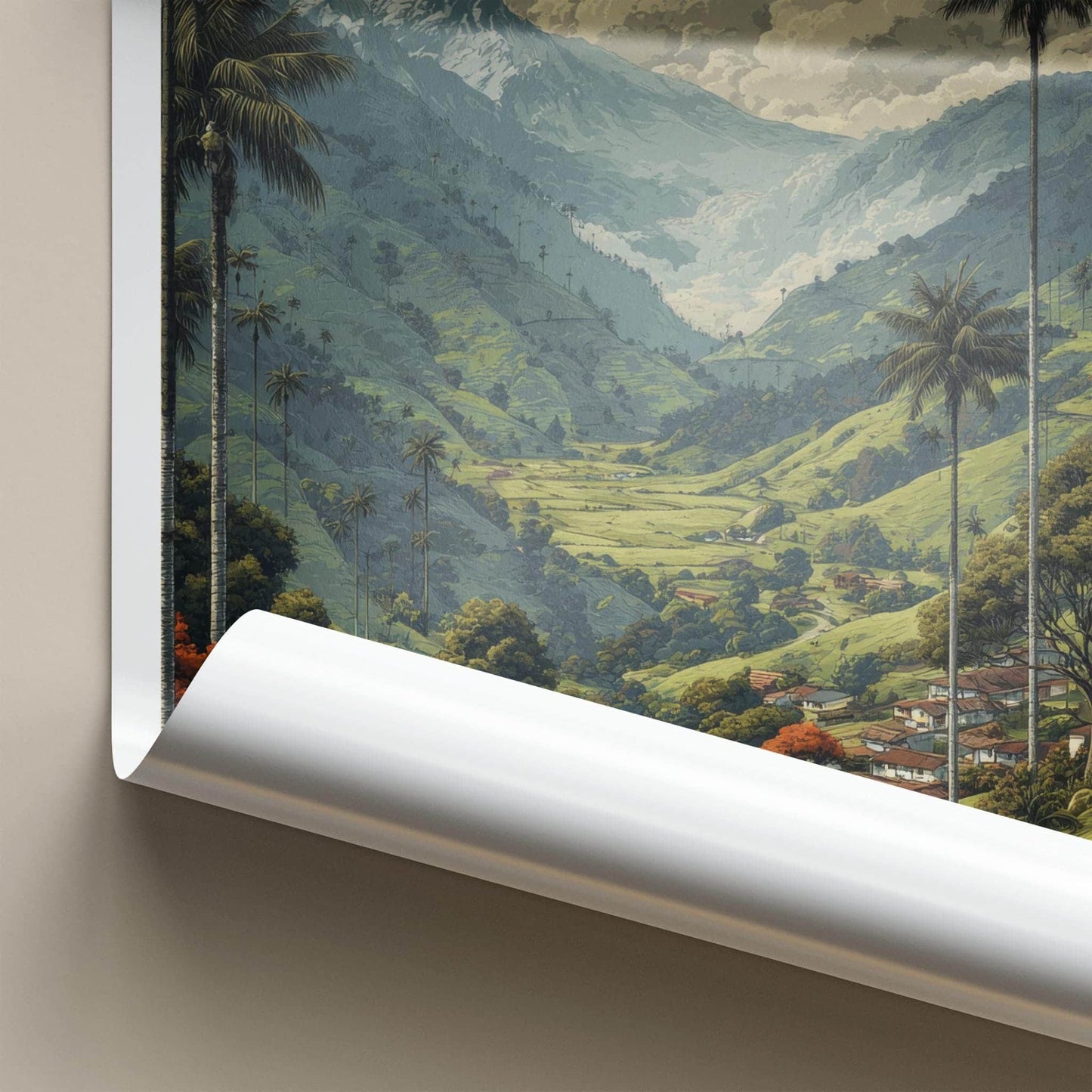 Cocora Valley Poster - Colombia Travel Art - Tall Palms Moon Wall Decor