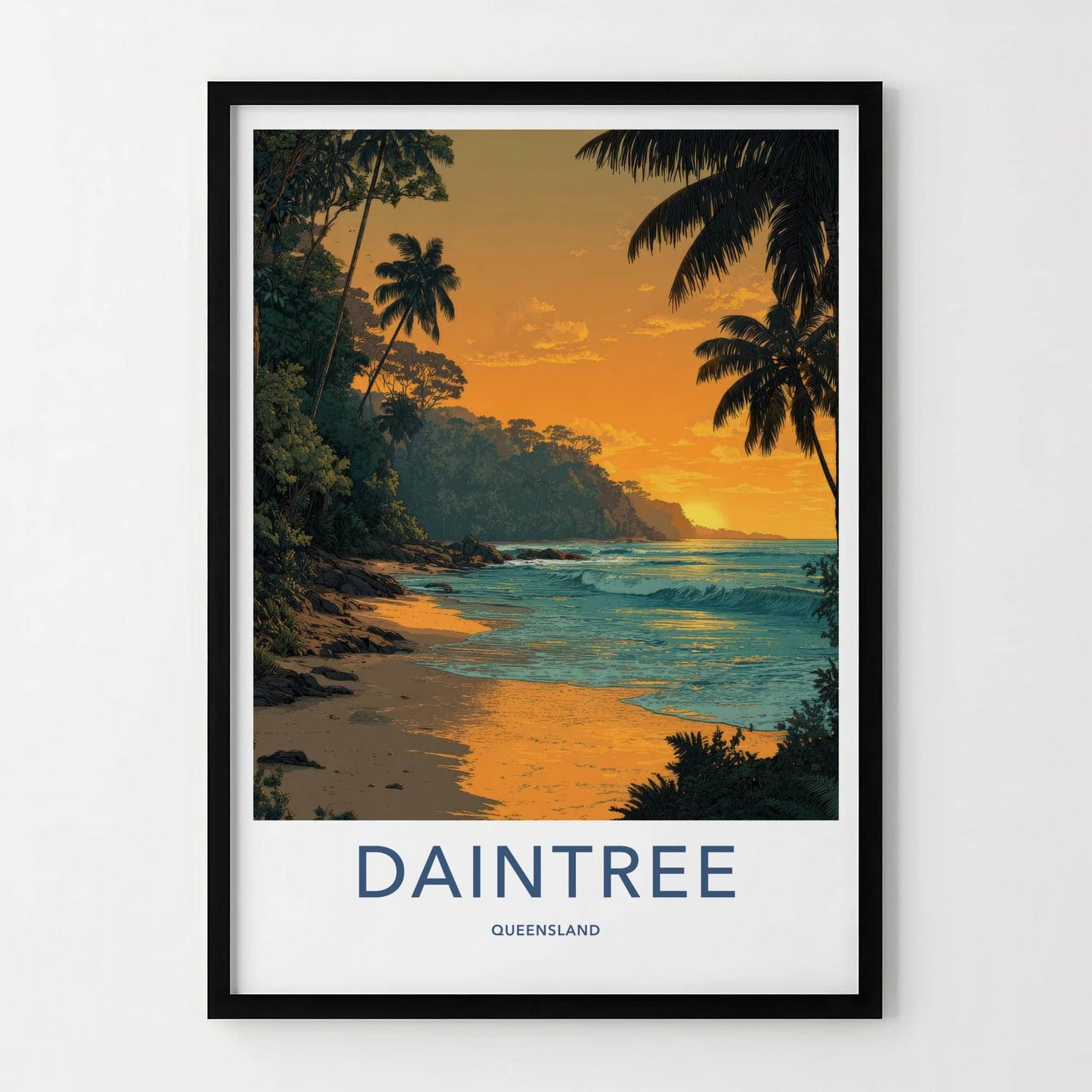 Daintree Poster - Australia Wall Art - Golden Beach Sunset Home Decor