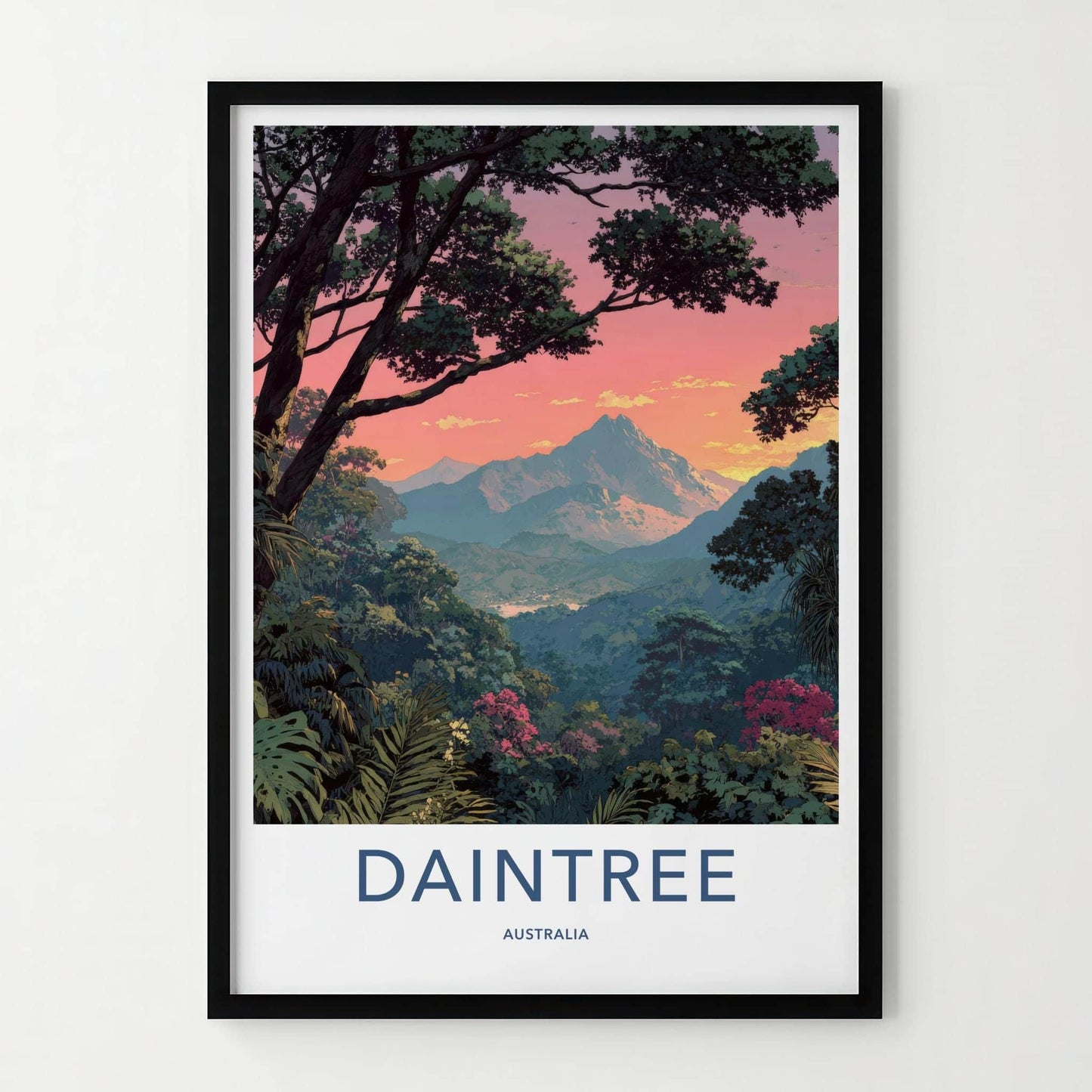 Daintree Poster - Australia Scenic Art - Jungle Sunset Peak Home Decor