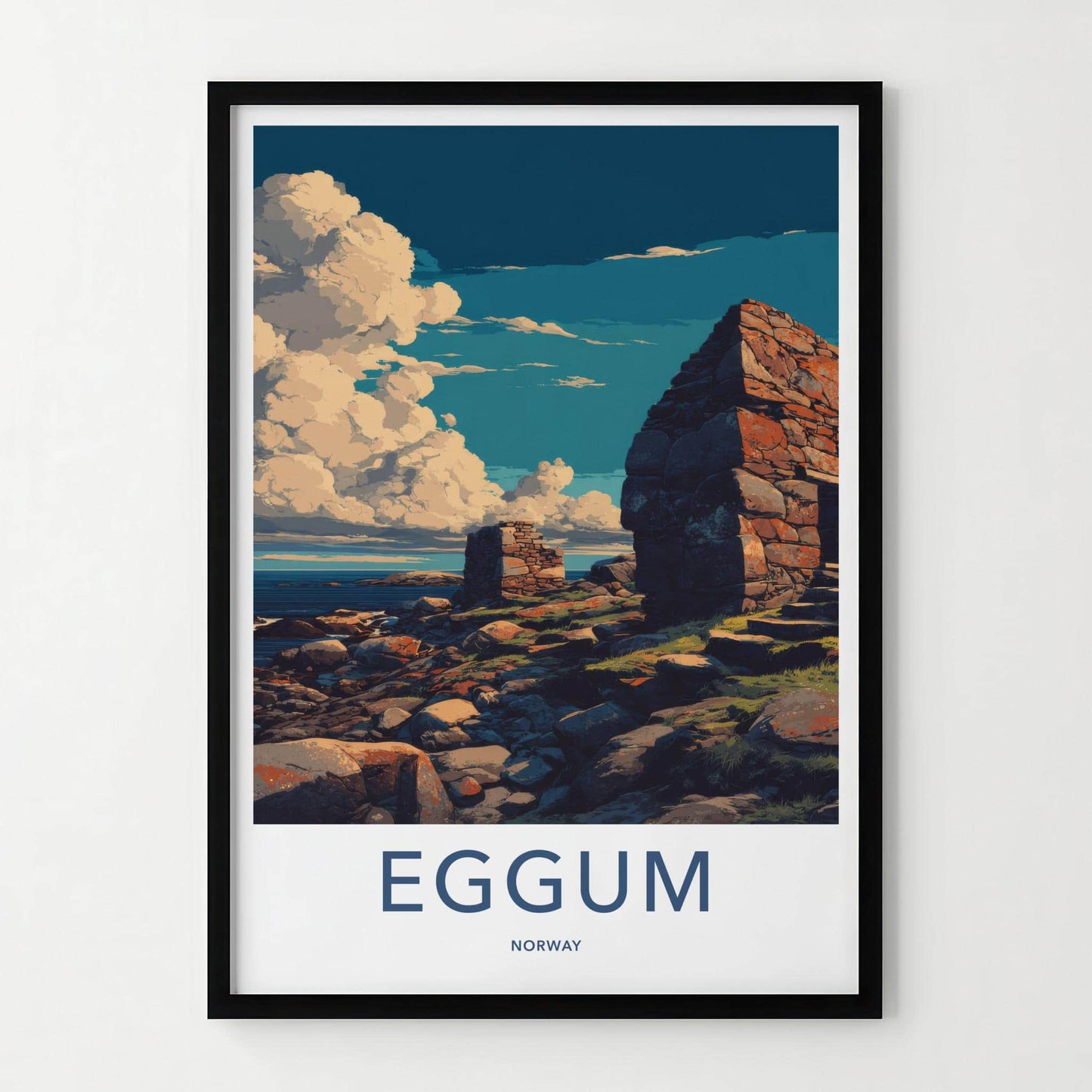 Eggum Poster - Norway Framed Print - Ancient Stone Ruins Gallery Art