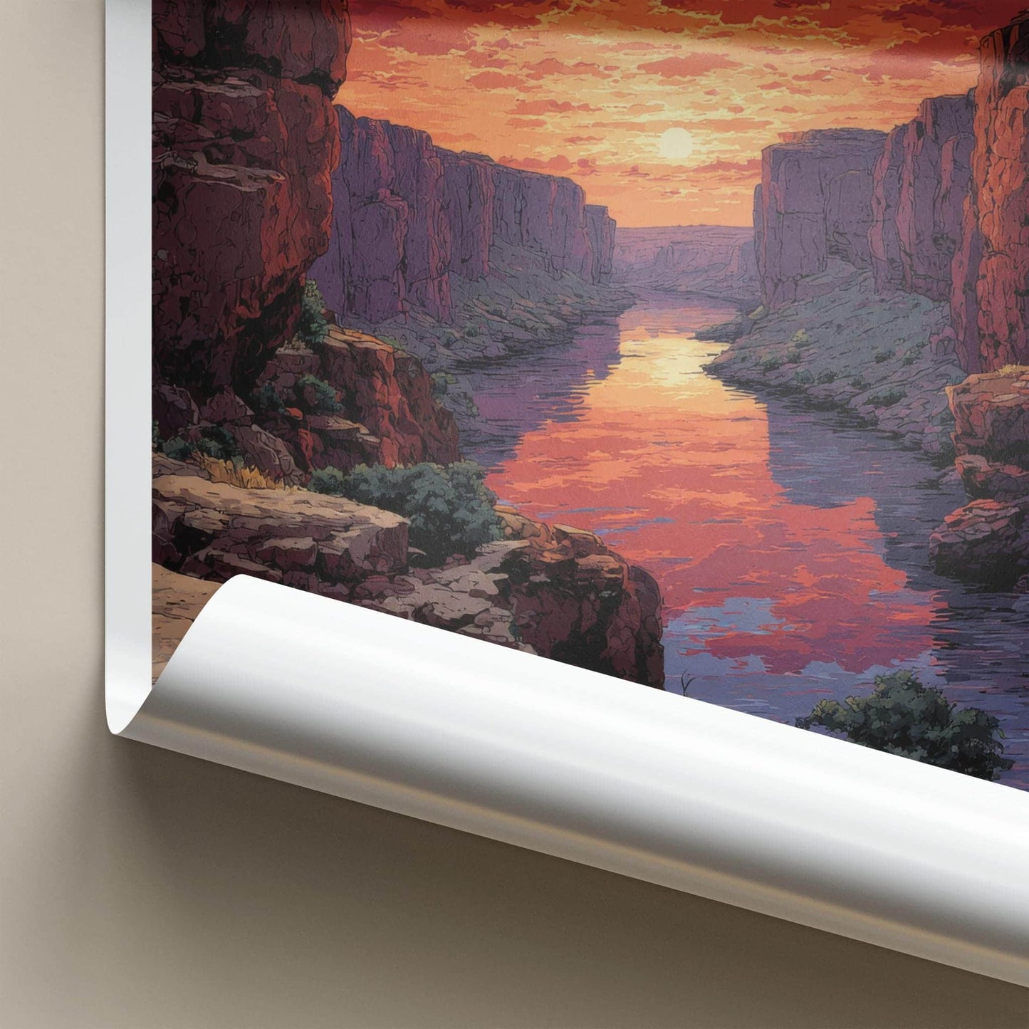 Gandikota Poster - India Art Print - Andhra Pradesh River Canyon Glow Home Art
