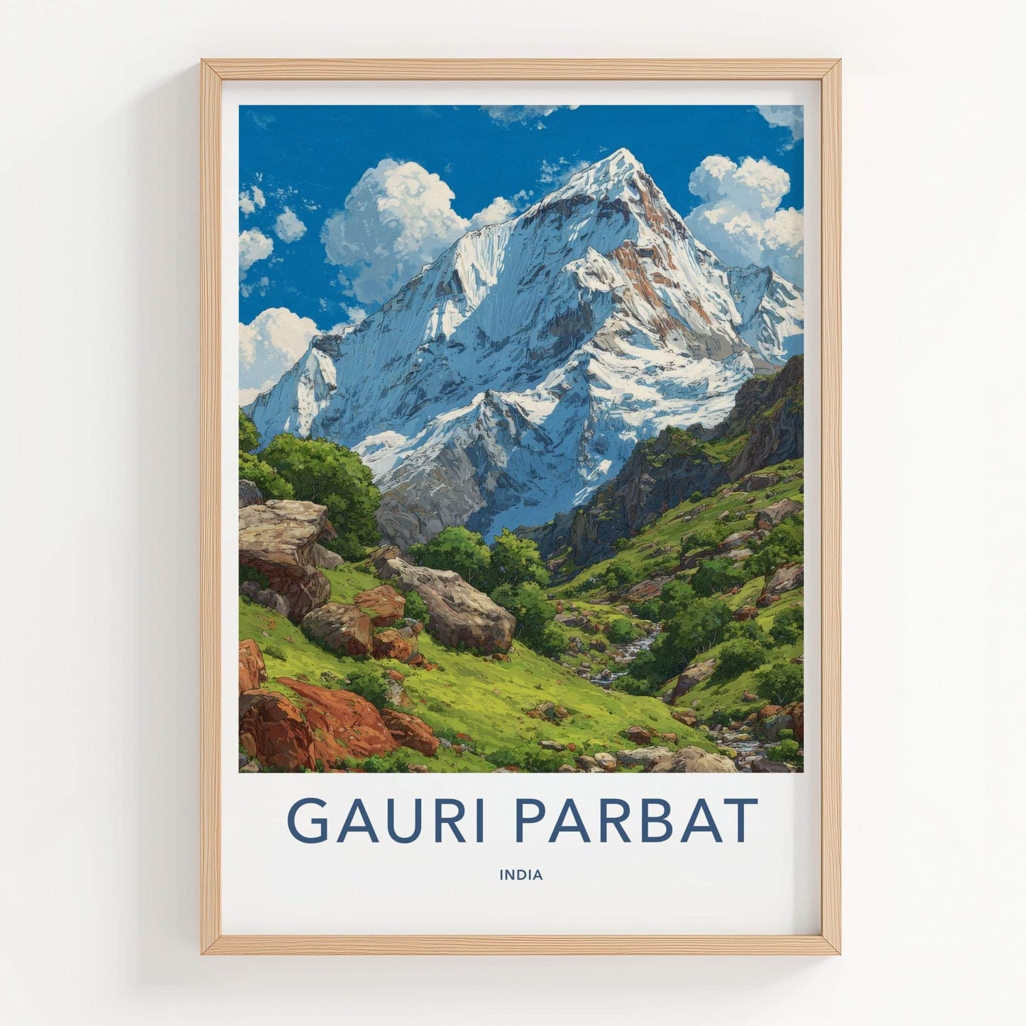 Gauri Parbat Poster - India Art Print - Uttarakhand Mountain Valley Gallery Art