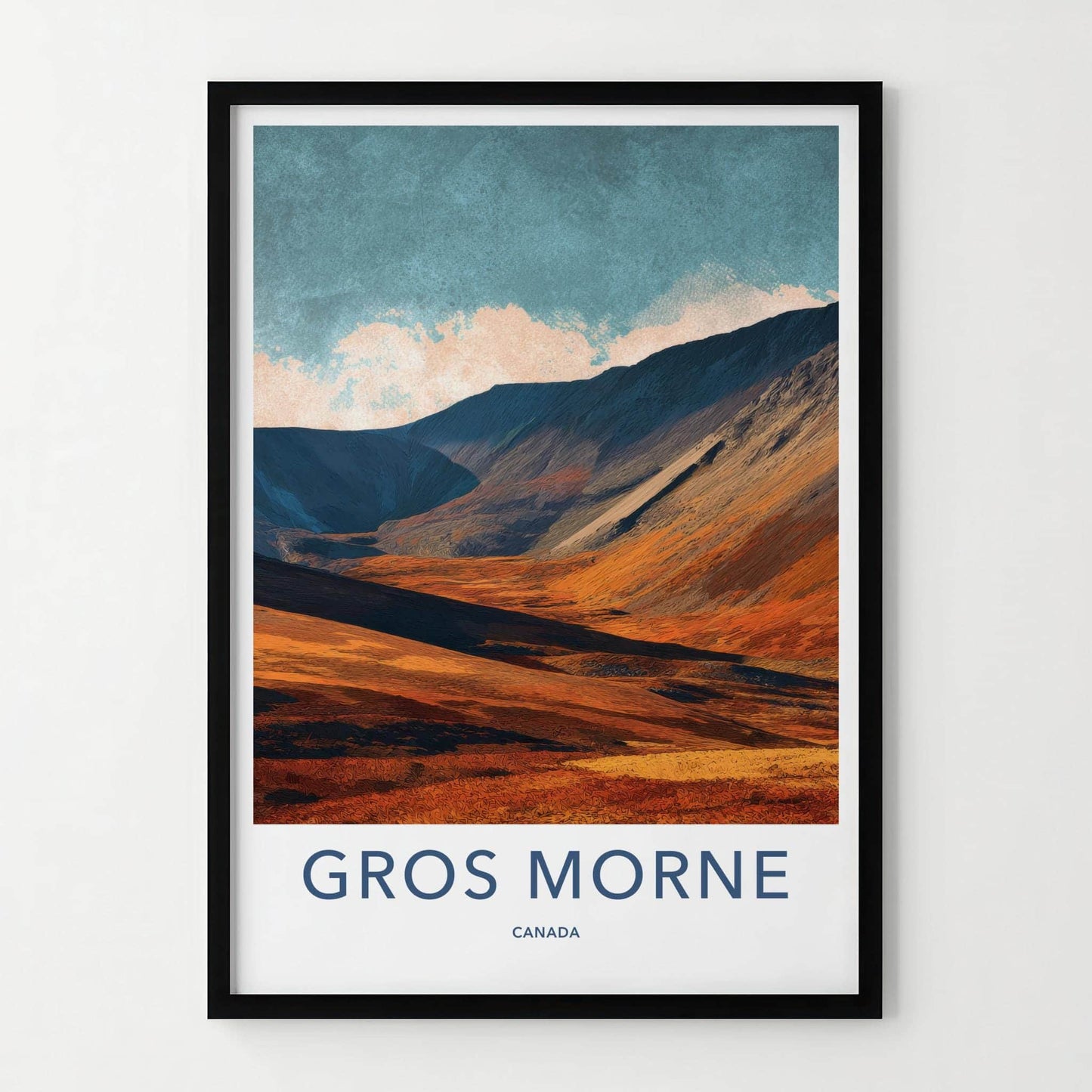 Gros Morne Poster - Canada Travel Art - Rugged Mountain Terrain Home Decor