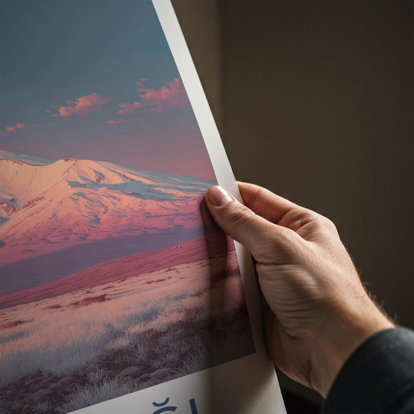 Agri Dagi Poster - Turkiye Travel Art - Vibrant Mountain Sunset Home Decor