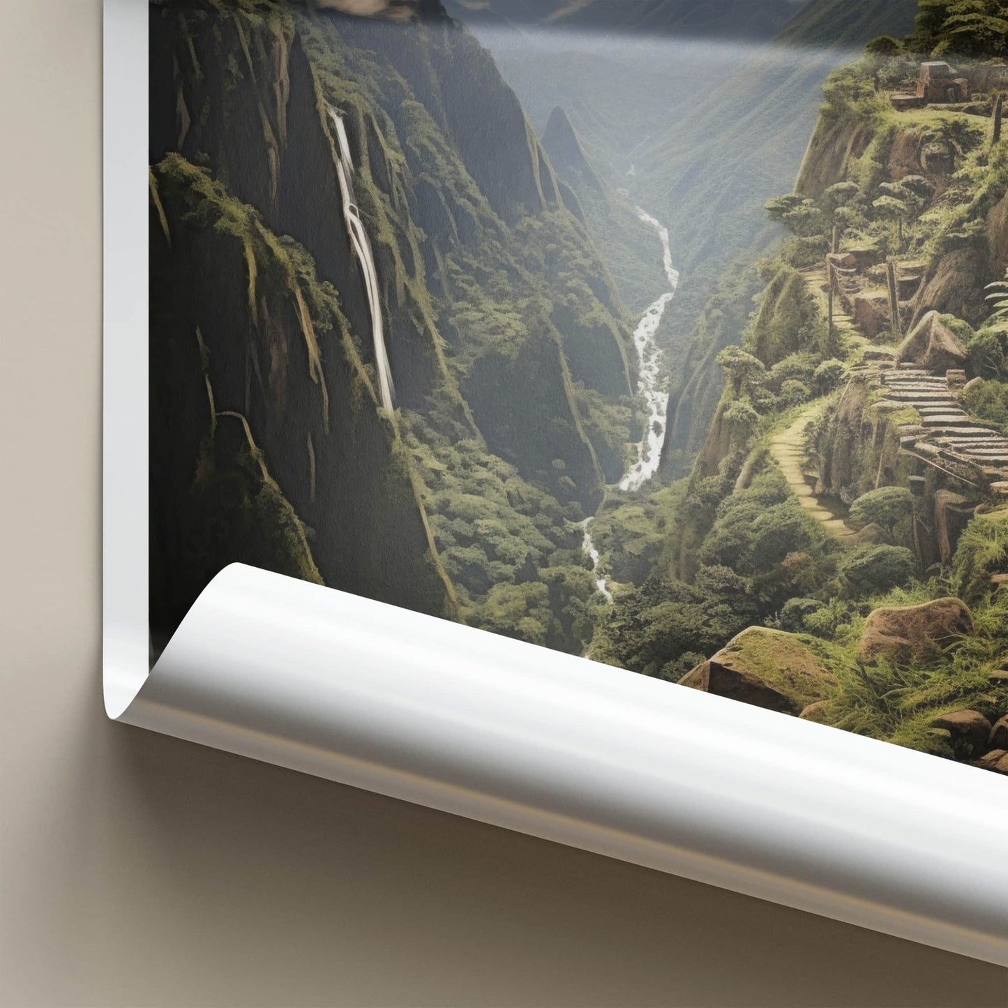 Inca Trail Poster - Peru Framed Print - Lush Mountain Path Framed Decor