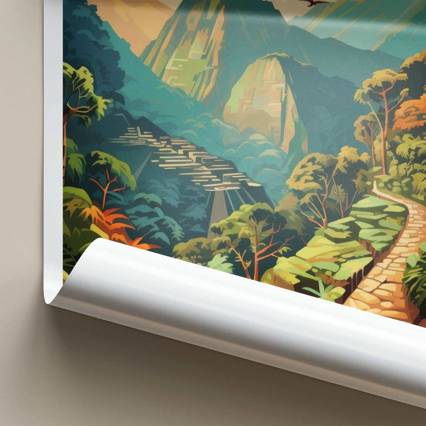 Inca Trail Poster - Peru Travel Art - Ancient Stone Path Home Decor