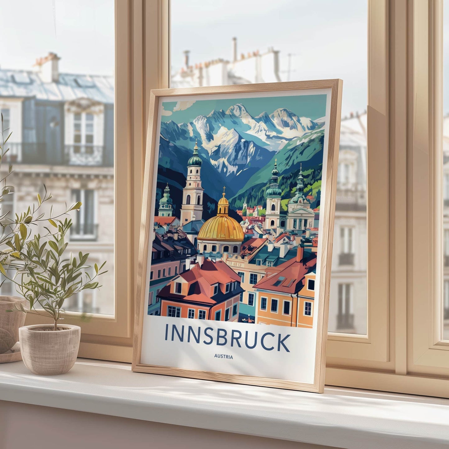 Innsbruck Poster - Austria Travel Art - Alpine City Domes Home Decor