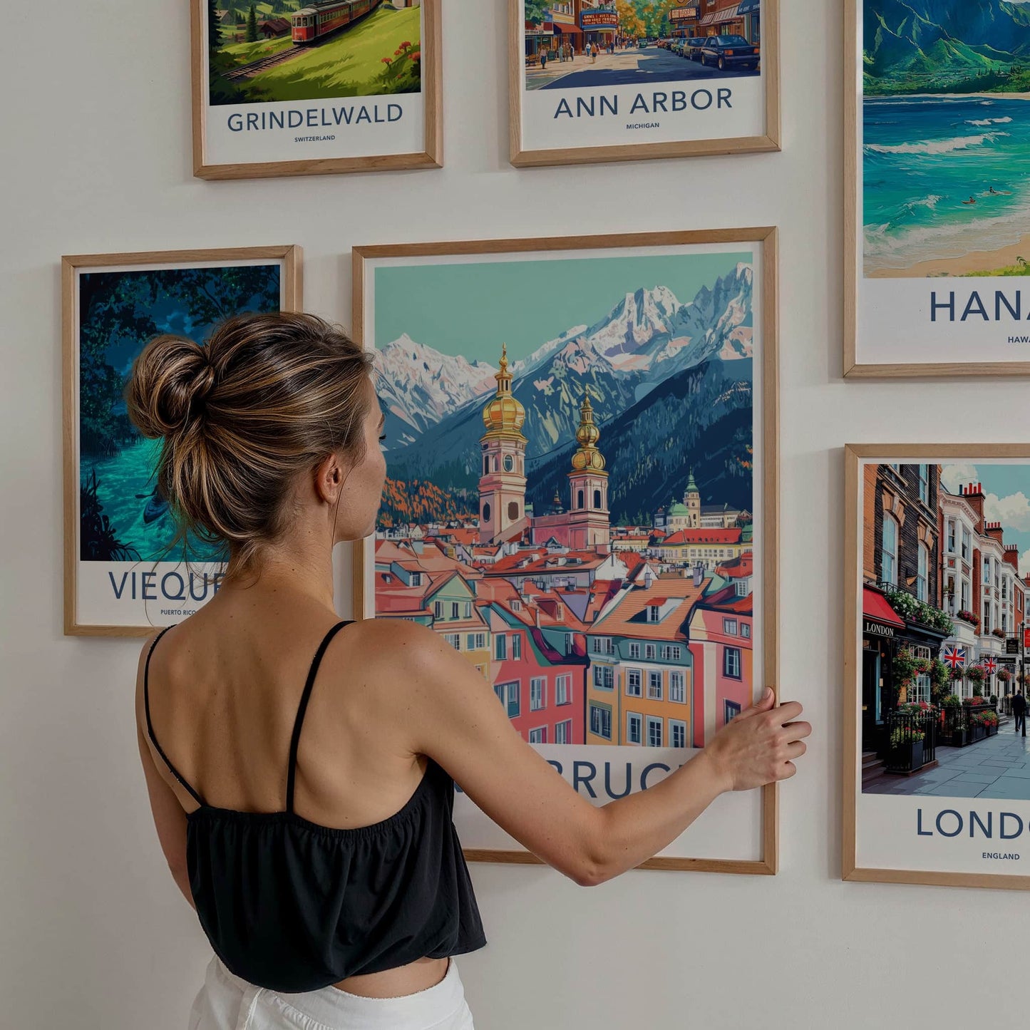 Innsbruck Poster - Austria Travel Art - Colorful City Peaks Home Decor
