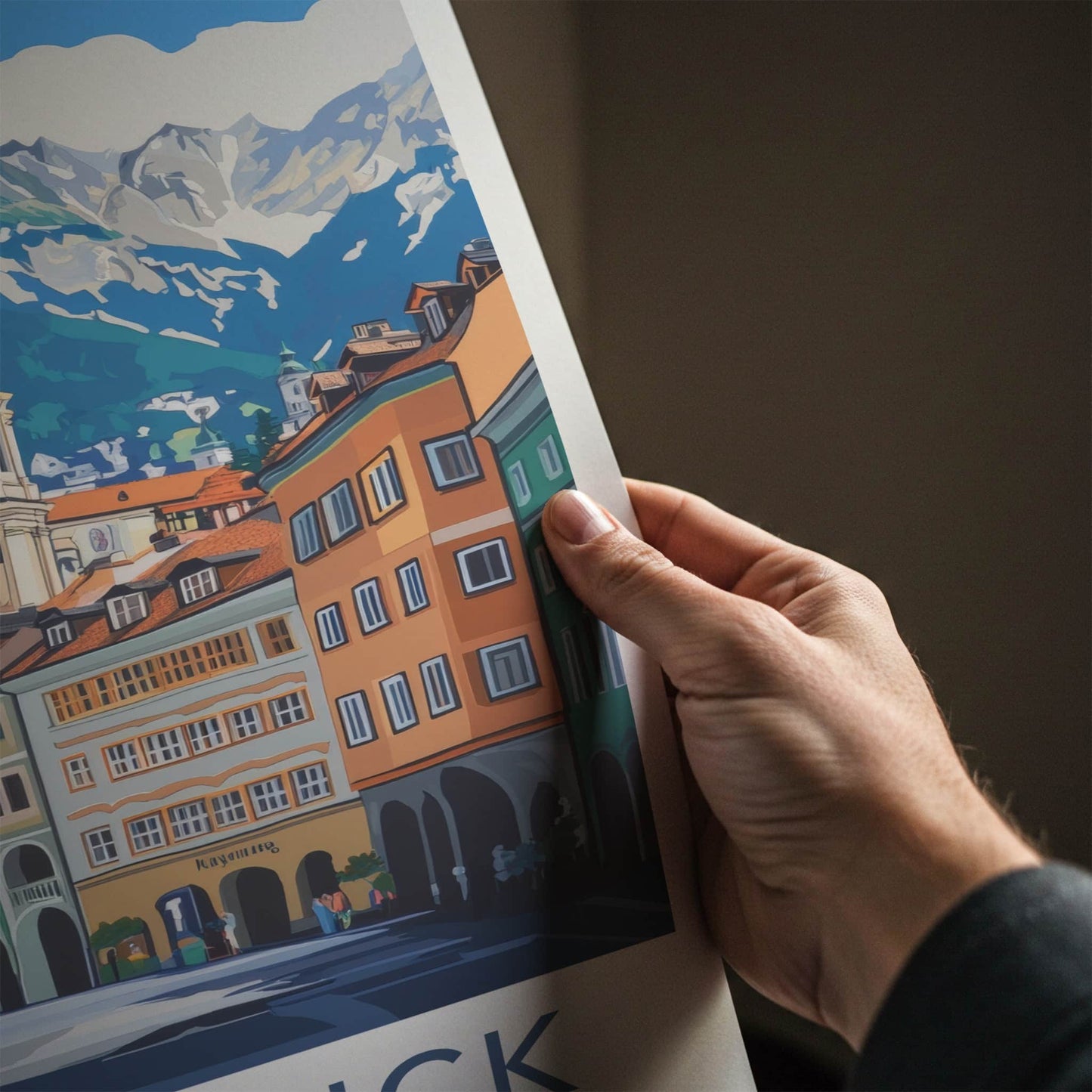 Innsbruck Poster - Austria Wall Art - Golden Dome Mountains Home Decor