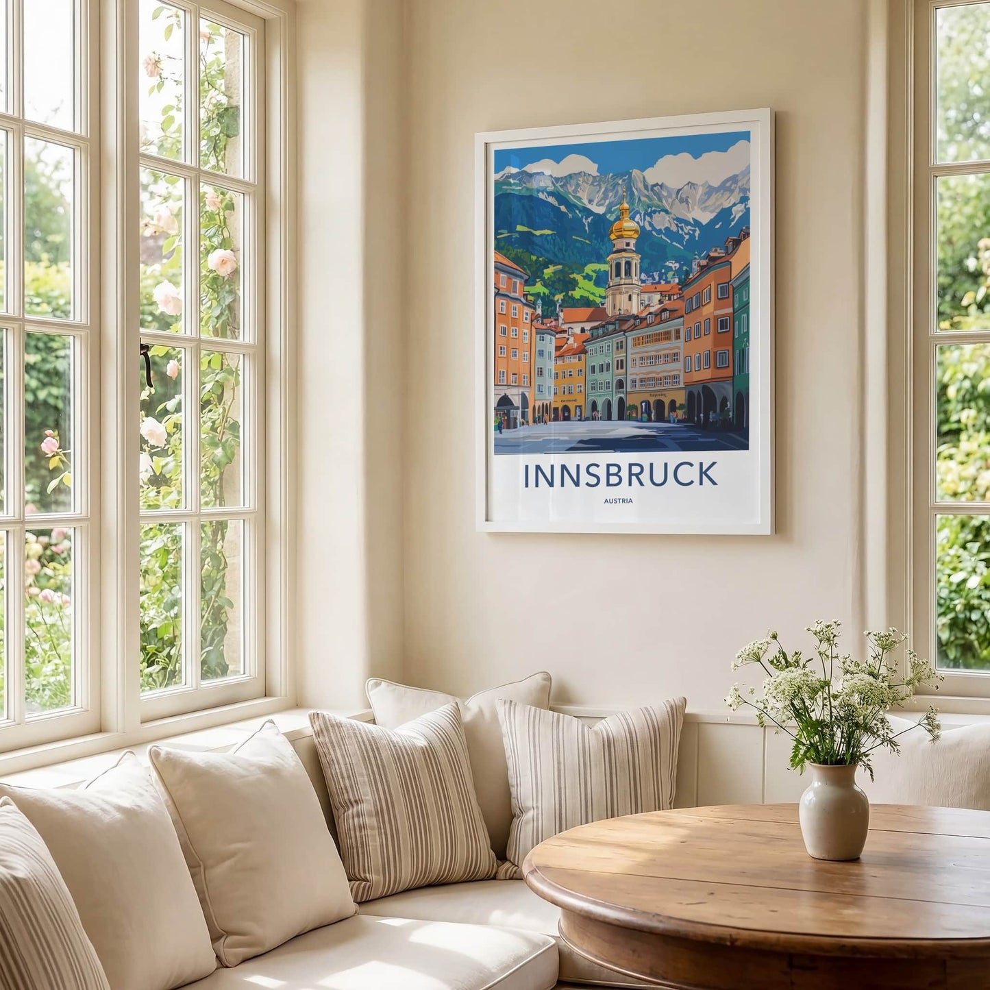 Innsbruck Poster - Austria Wall Art - Golden Dome Mountains Home Decor