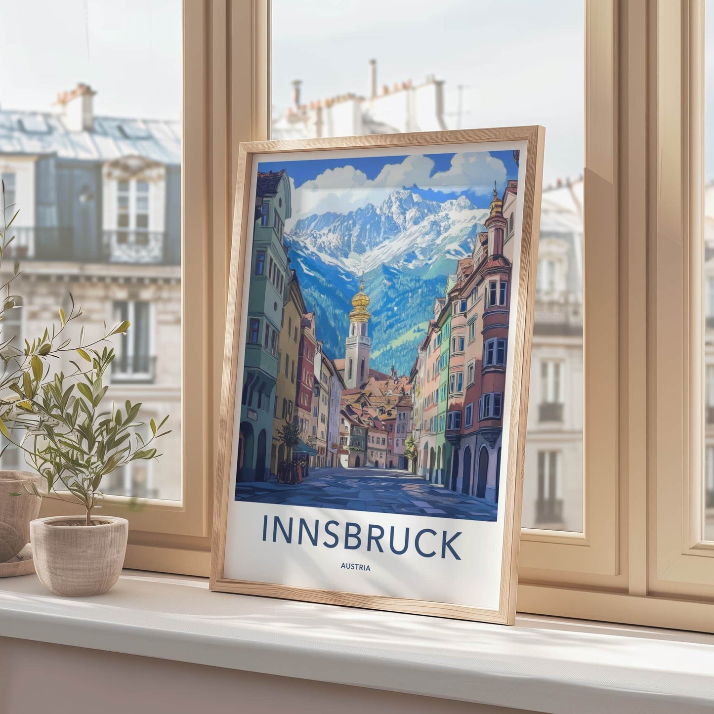 Innsbruck Poster - Austria Wall Art - Historic Street Alps Home Decor