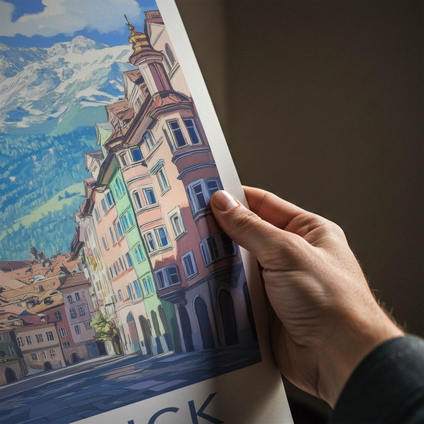 Innsbruck Poster - Austria Wall Art - Historic Street Alps Home Decor