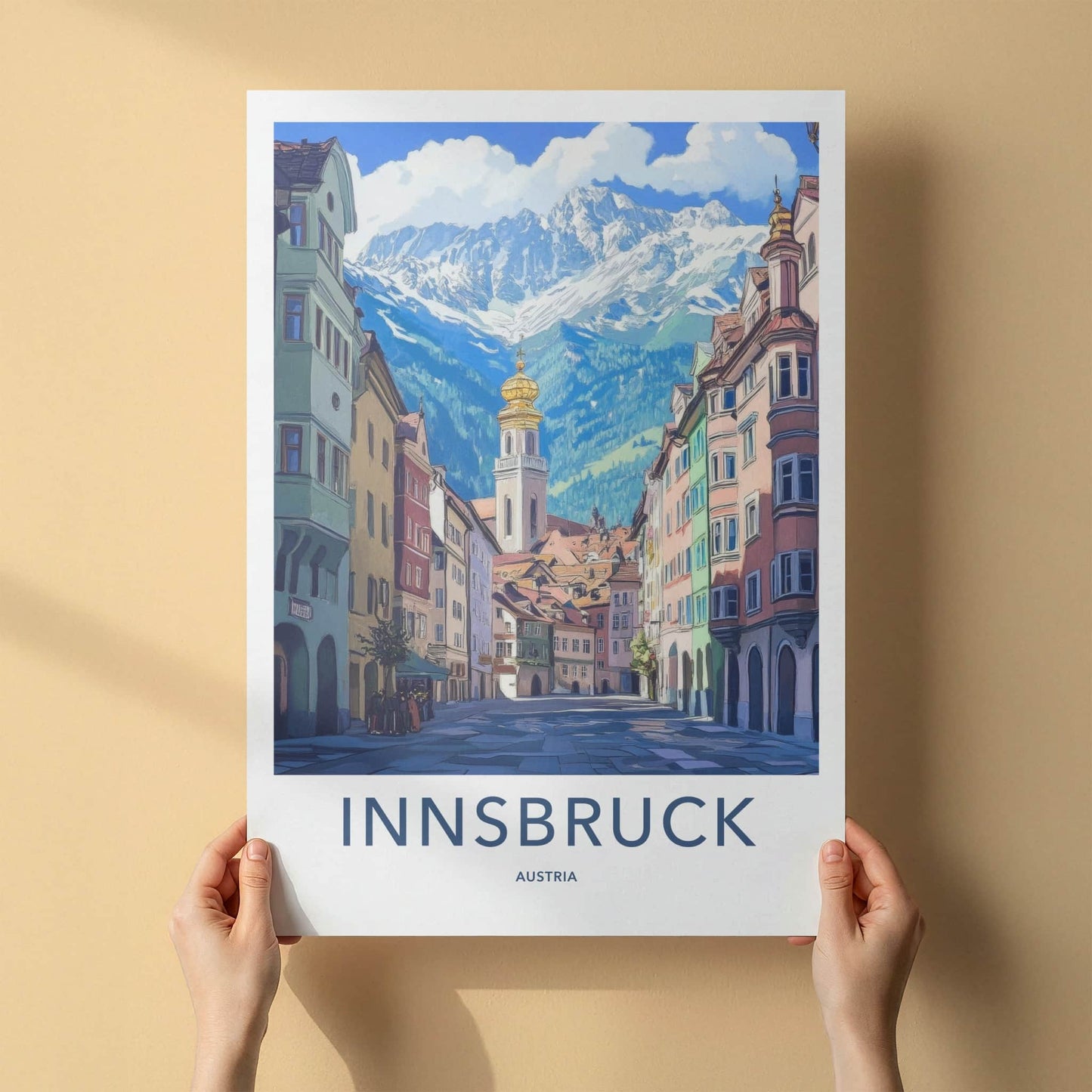 Innsbruck Poster - Austria Wall Art - Historic Street Alps Home Decor