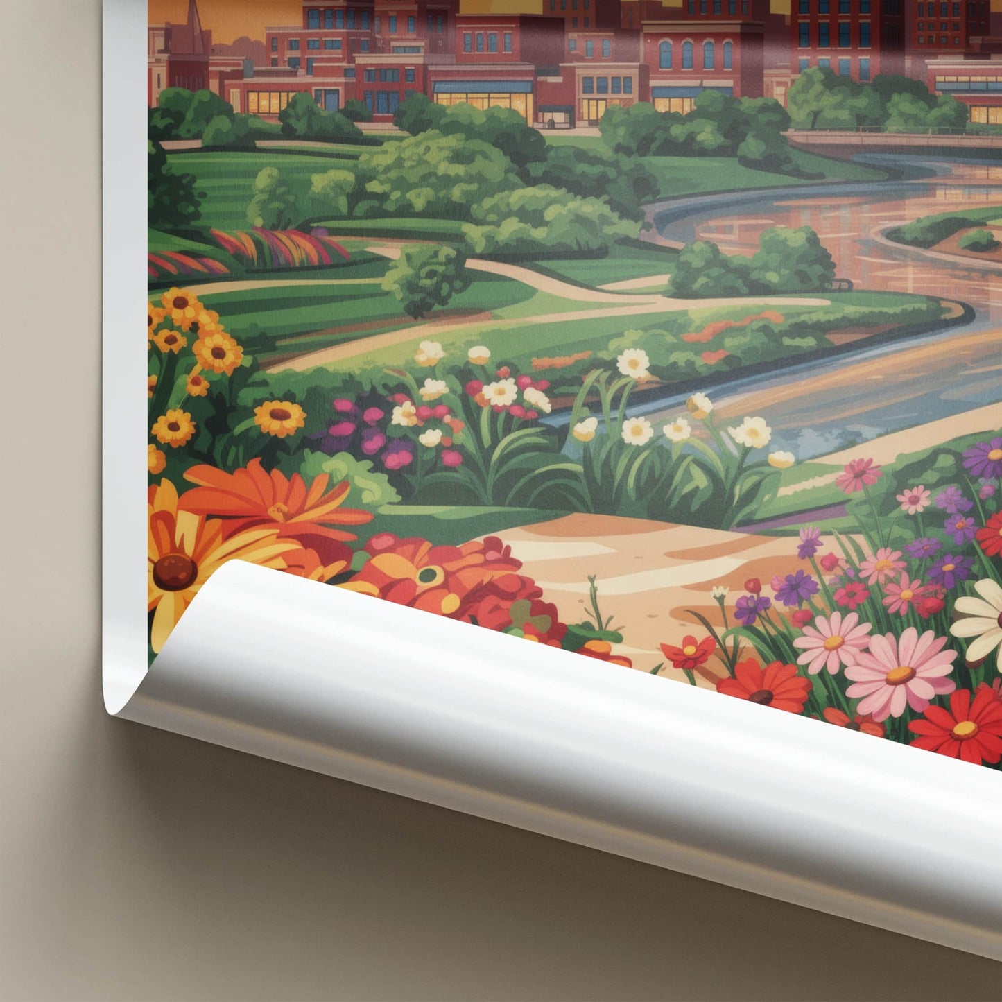Iowa City Poster - Iowa Wall Art - Vibrant Floral City Home Decor
