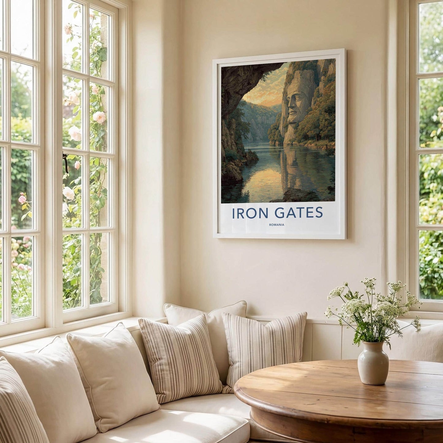 Iron Gates Poster - Romania Travel Art - Giant Rock Sculpture Home Decor